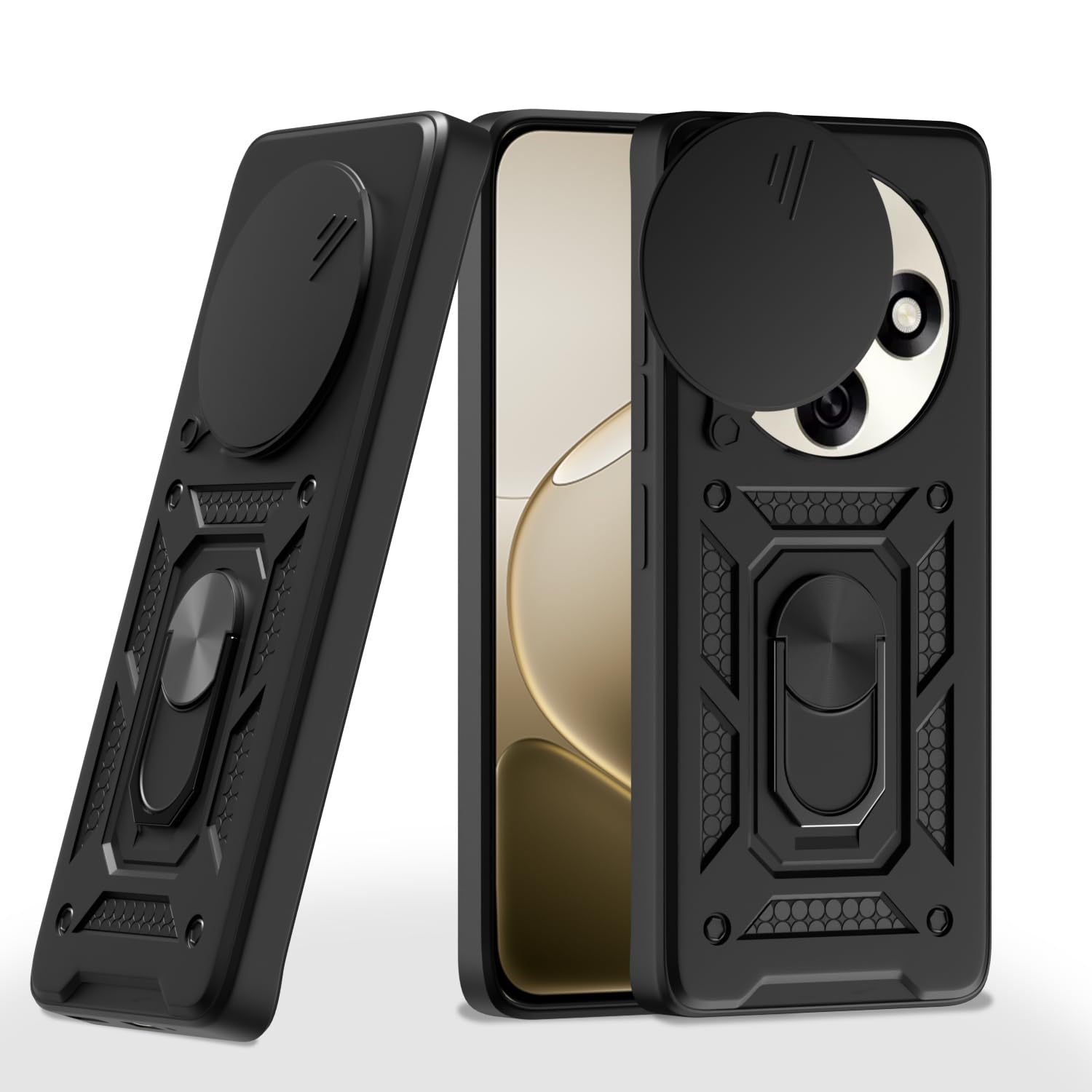 Pikkme black D10 Camera Shield mobile cover for Oppo F31 Pro 5G/360
