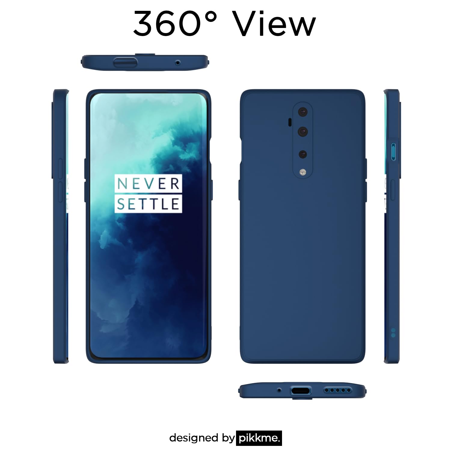 OnePlus 7T Pro Matte back cover in blue by Pikkme – photo 3