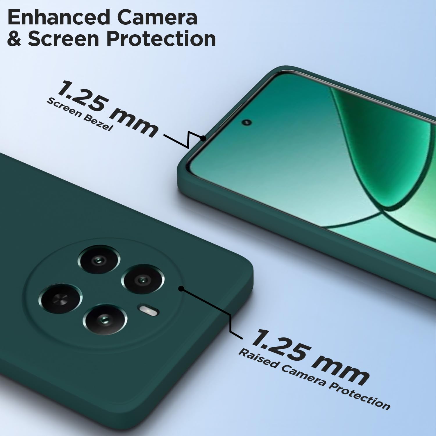 Pikkme Realme 12 Plus 5G Liquid Silicone Back Cover (Green)