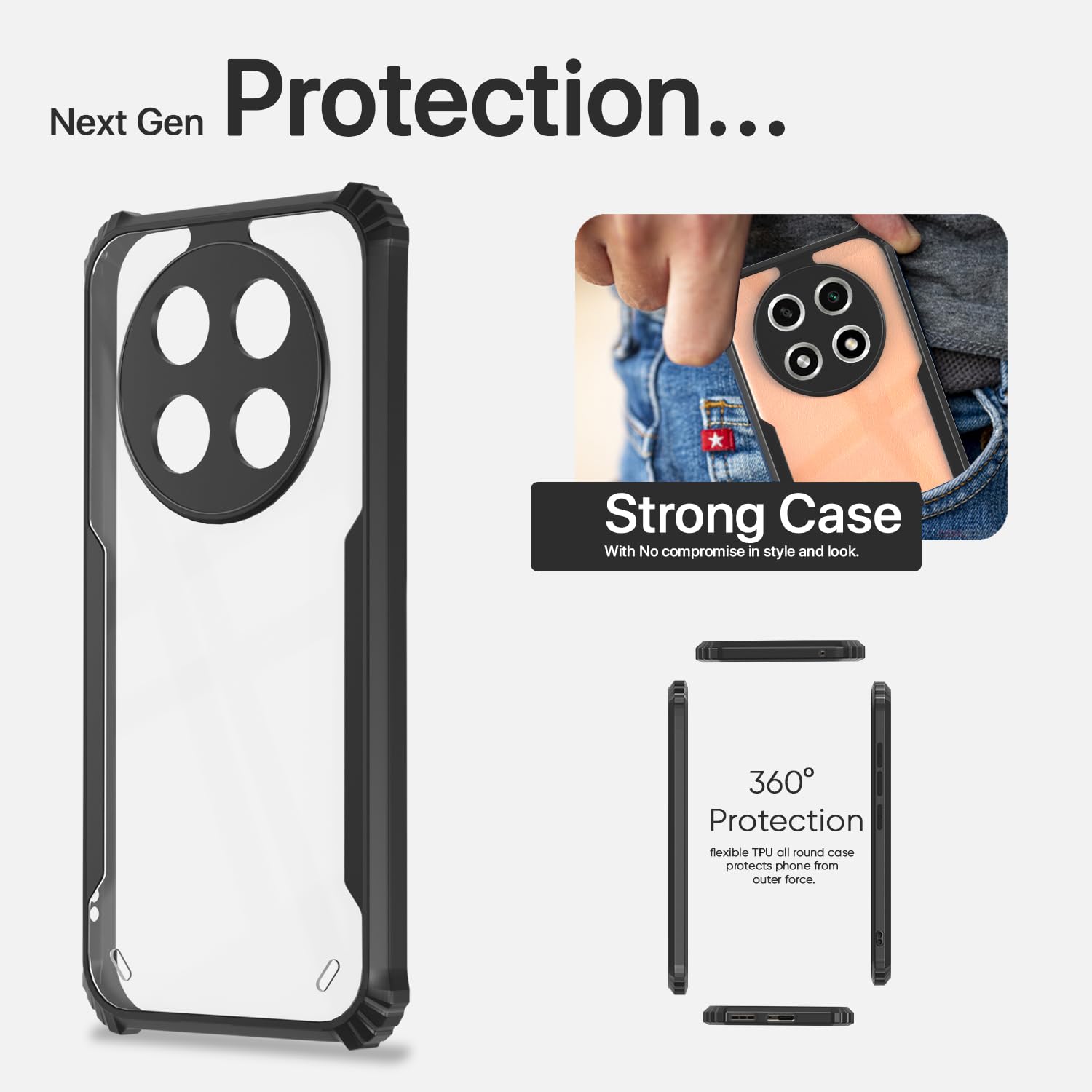 Oppo A2 Pro 5G back cover in black by Pikkme – photo 5