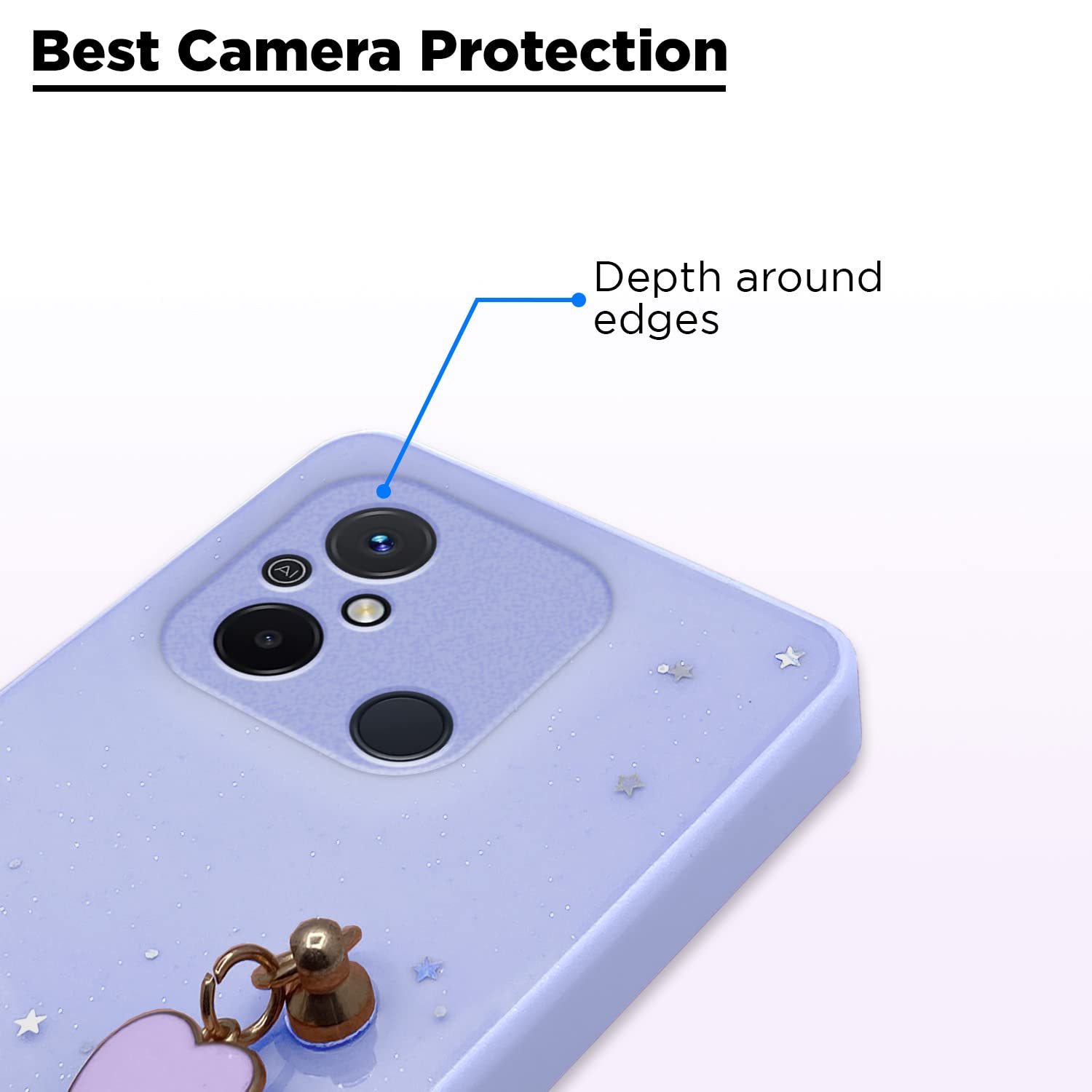 Redmi 12C/Poco C55 Chain back cover in purple by Pikkme – photo 2