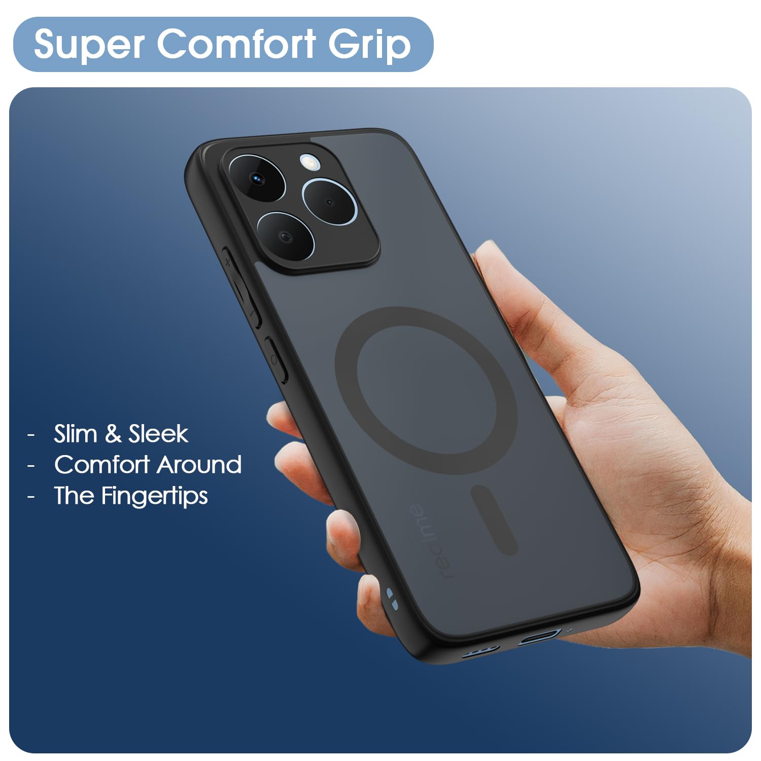 Realme 15T/Narzo 90 5G MagSafe phone cover in black smoke mag-safe by Pikkme – photo 6
