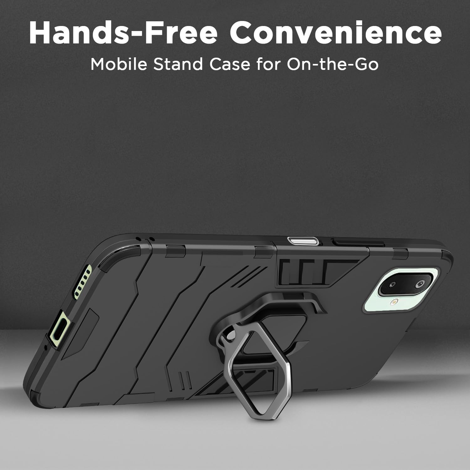 Pikkme Samsung Galaxy F06 5G / M06 5G D5 Tough Armor Back Cover (Black)