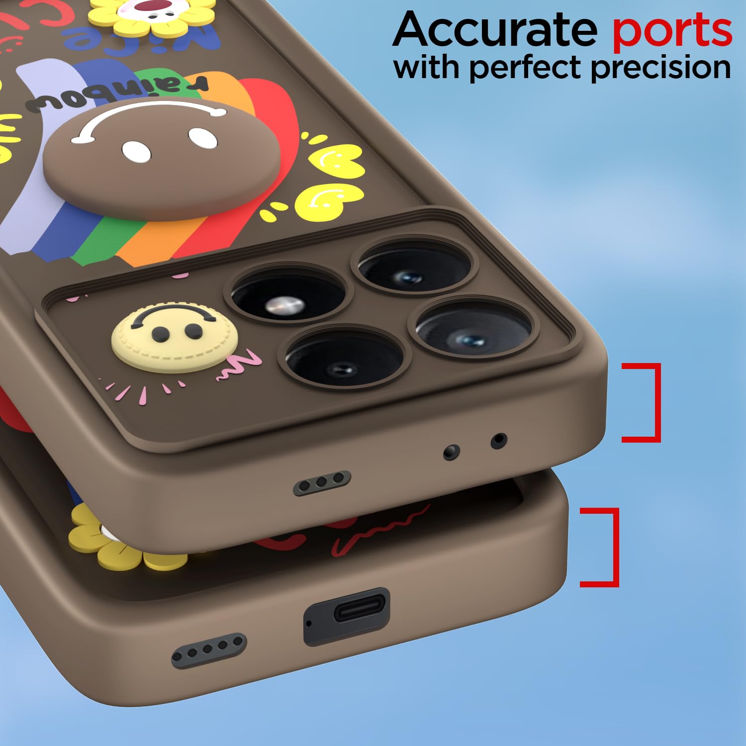 Pikkme brown Soft Silicone phone cover for Poco X6 Pro 5G – photo 4