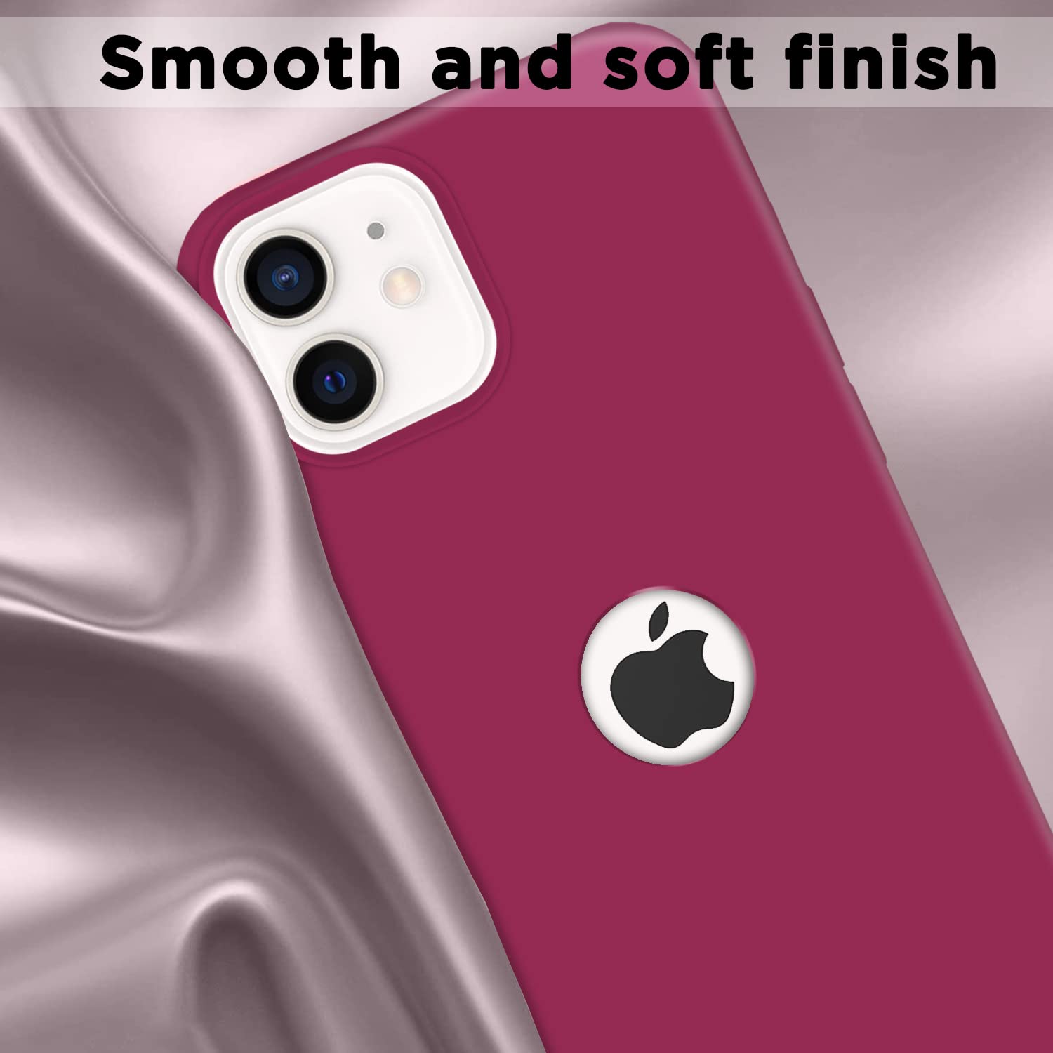 Pikkme iPhone 12 Mini Super Soft Silicone Back Cover (Rose Red)