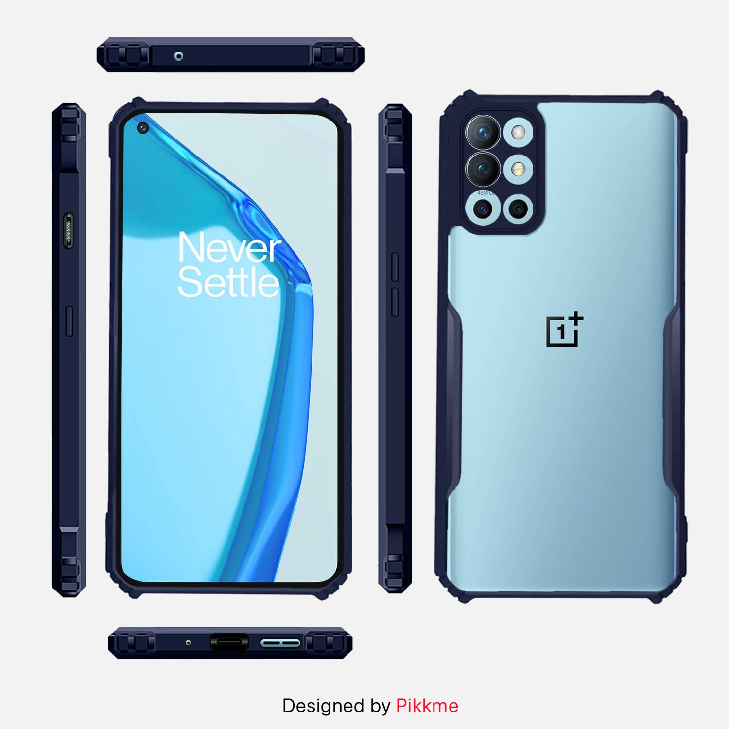 Pikkme OnePlus 9R Eagle Back Cover (Blue)