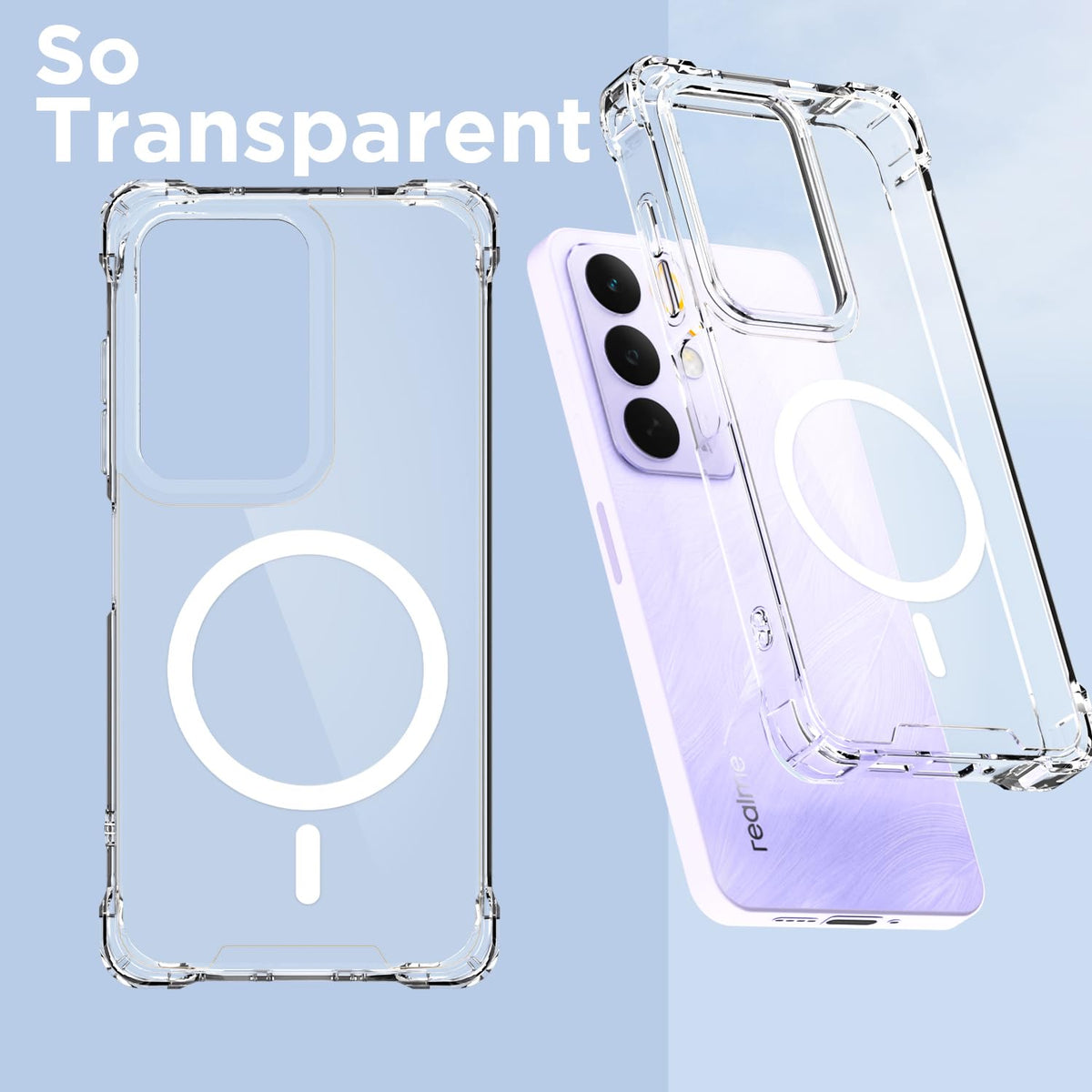 Pikkme transparent mag-safe mobile cover for Realme Narzo 90X/C85/15X 5G – photo 2
