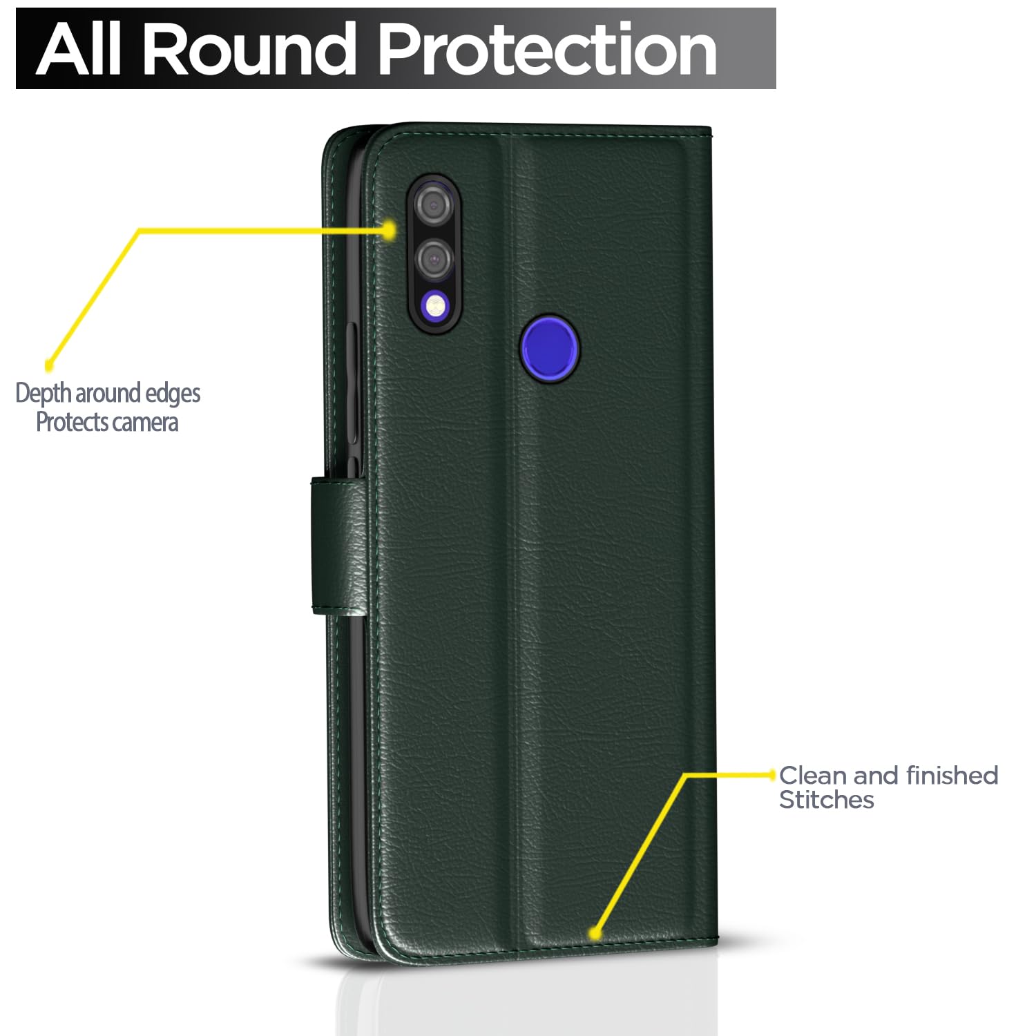 Pikkme Redmi Note 7 Pro/Note 7 / Note 7s Vintage Flip Cover (Green)
