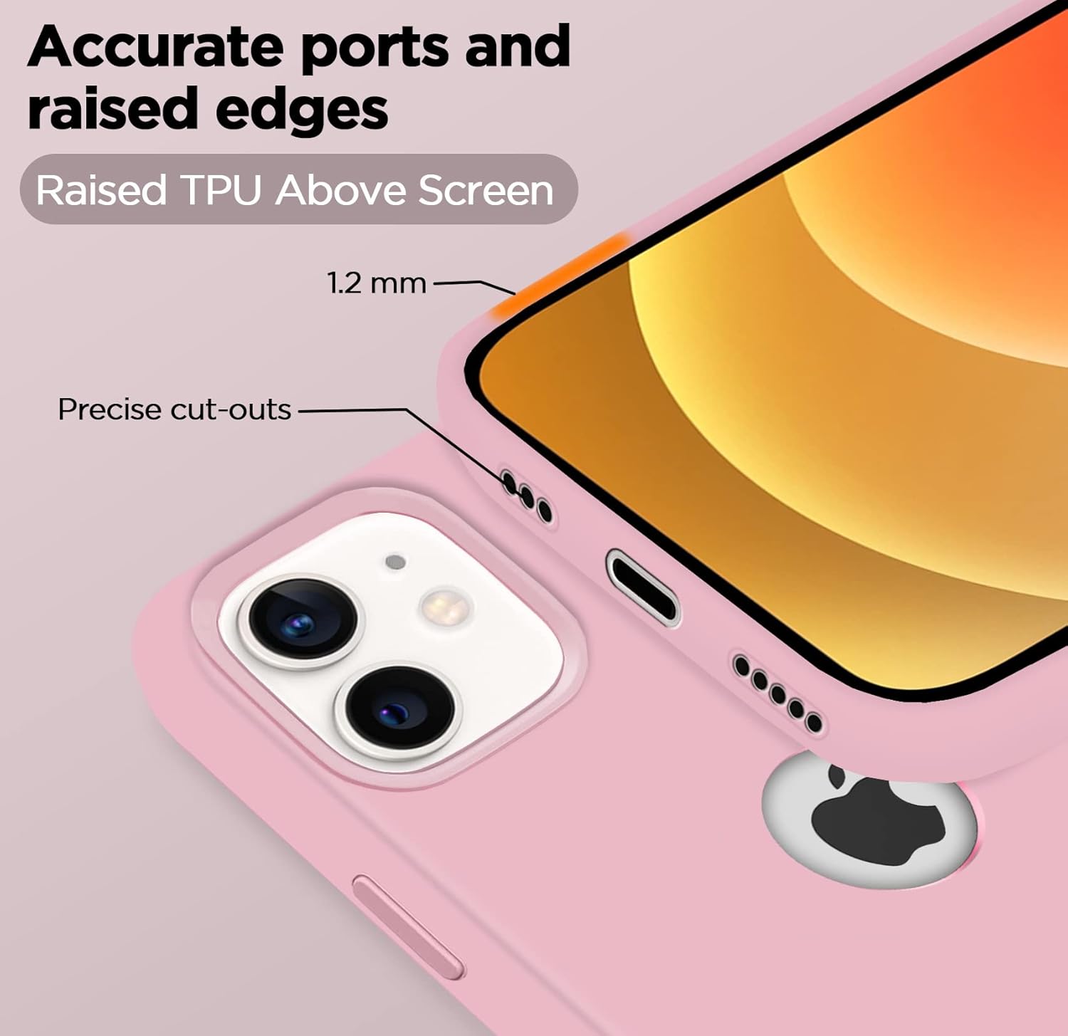 Pikkme iPhone 12 Mini Silicone Back Cover (Rose Pink)