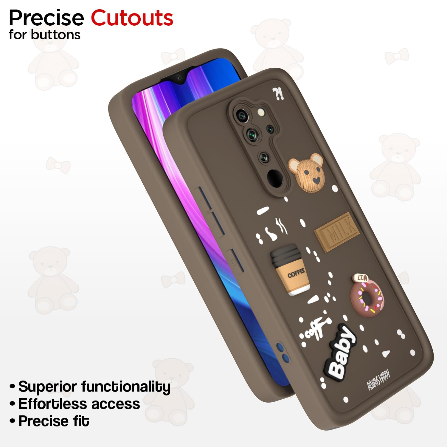 Pikkme Redmi Note 8 Pro Silicone brown back cover – photo 6