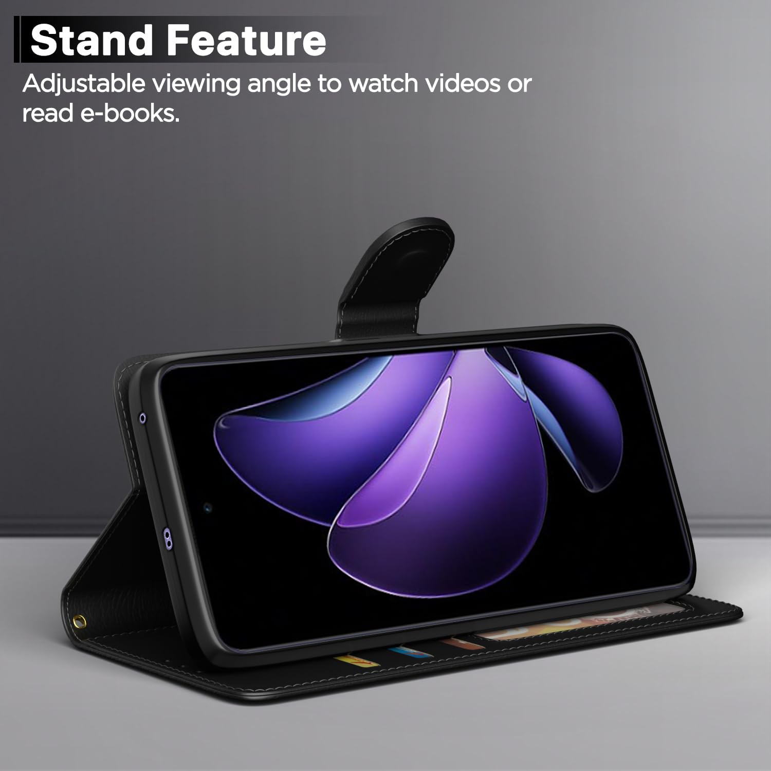 Pikkme Oppo Reno 13F 5G black flip case – photo 3