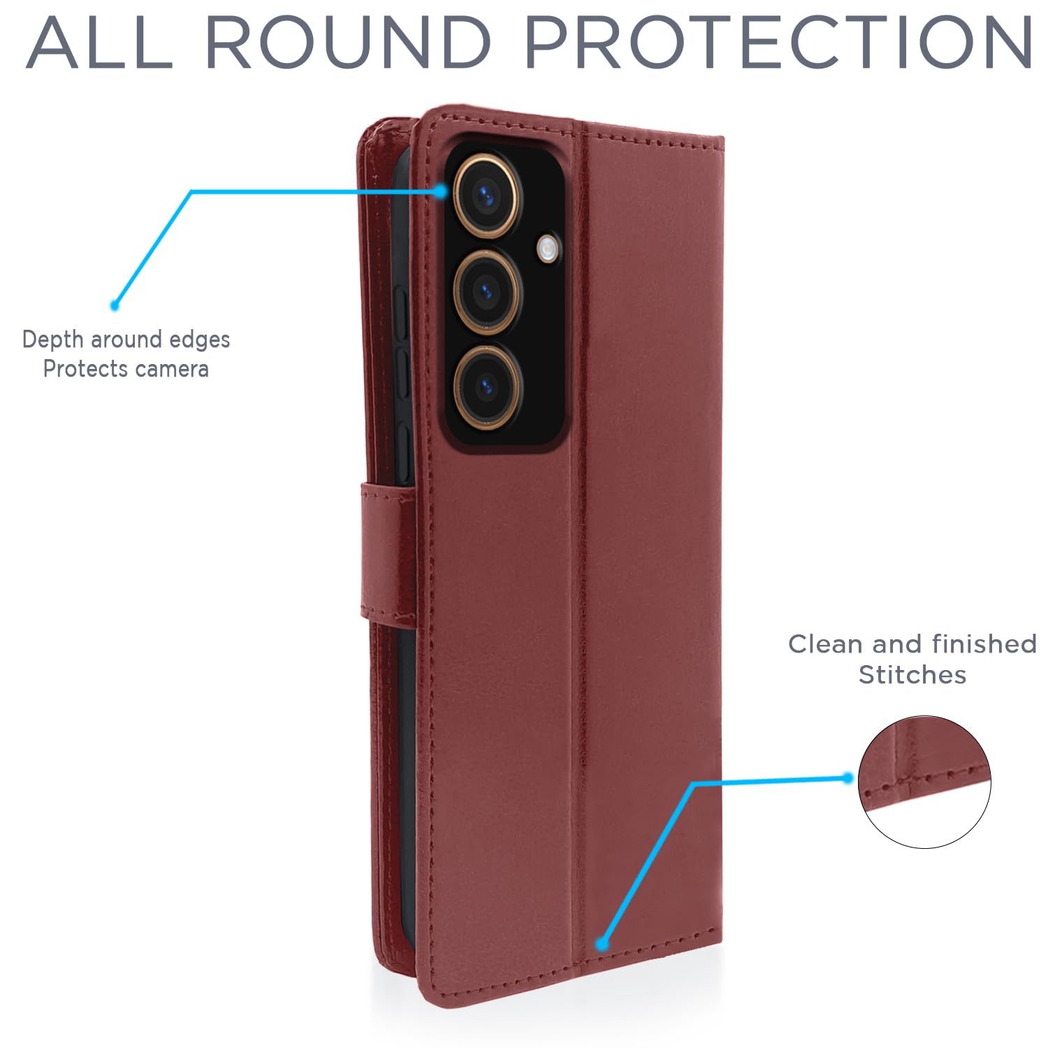 Pikkme Samsung S24 5G Wallet brown mobile flip cover – photo 4