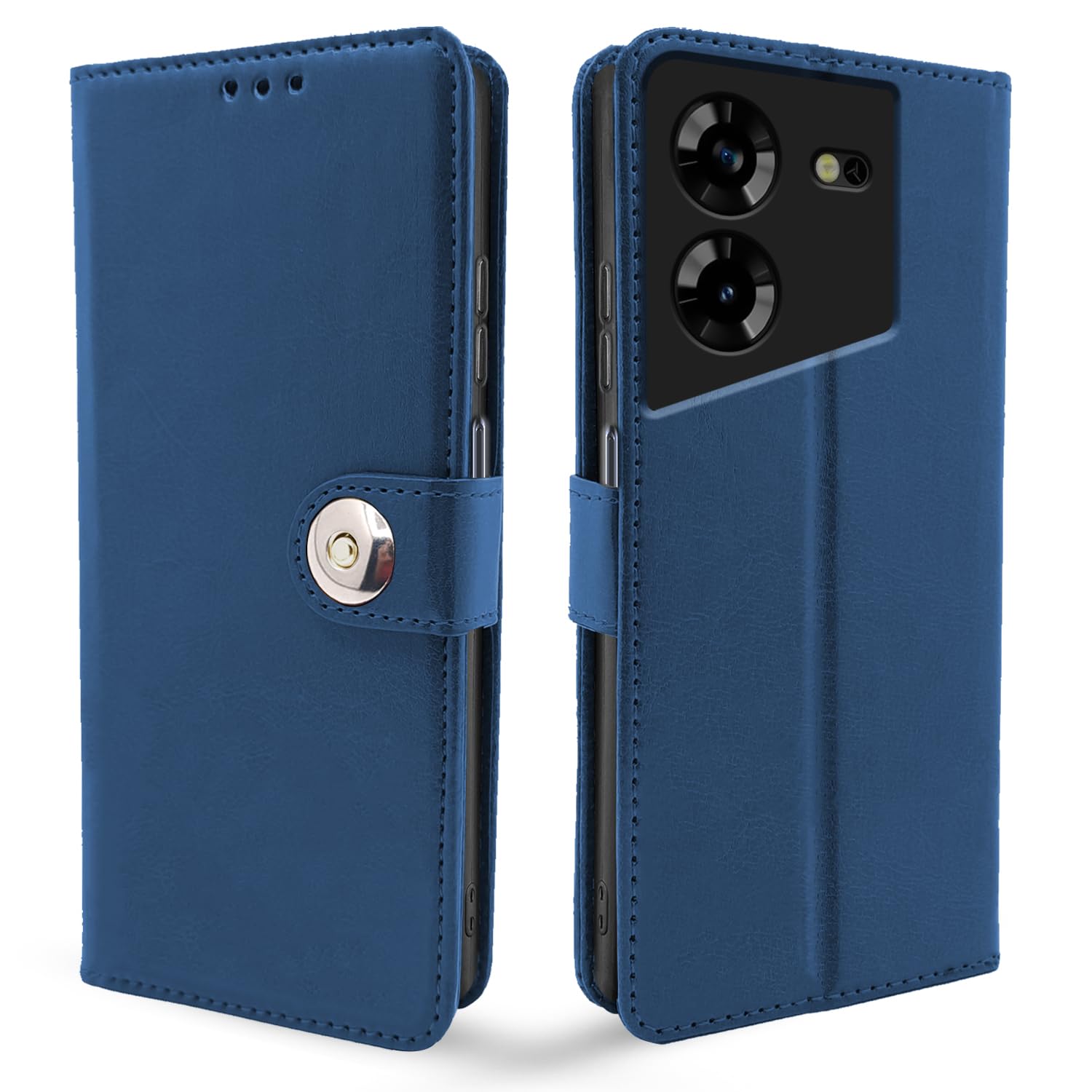 Tecno Pova 5/Pova 5 Pro 5G Button flip case in blue by Pikkme