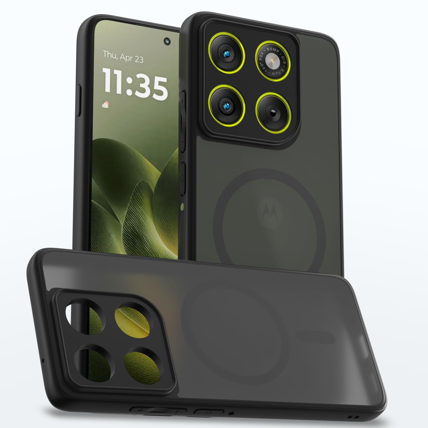 Moto Edge 70 5G back cover in black smoke mag-safe by Pikkme