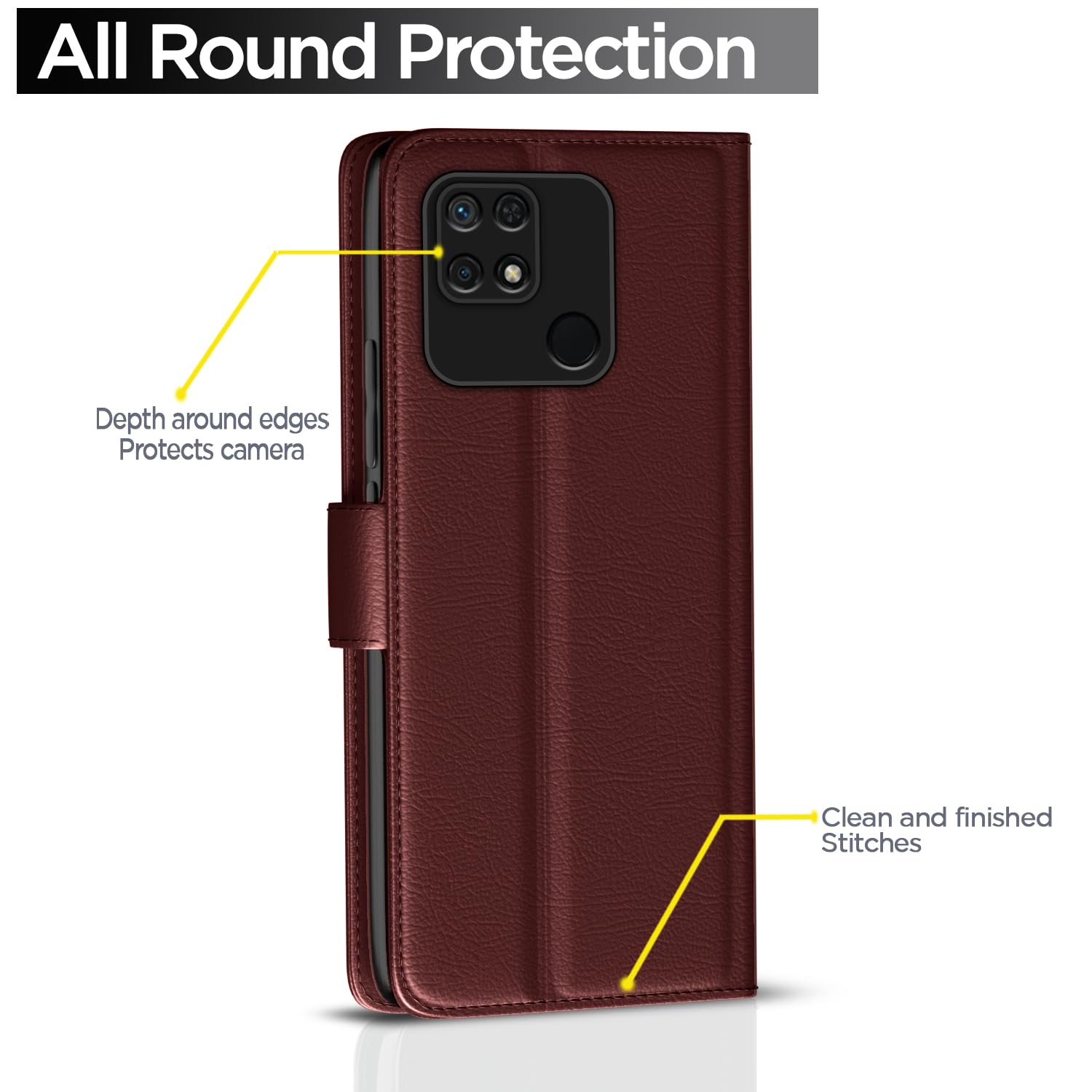 Pikkme brown Wallet flip cover for Redmi 10/10 Power – photo 4