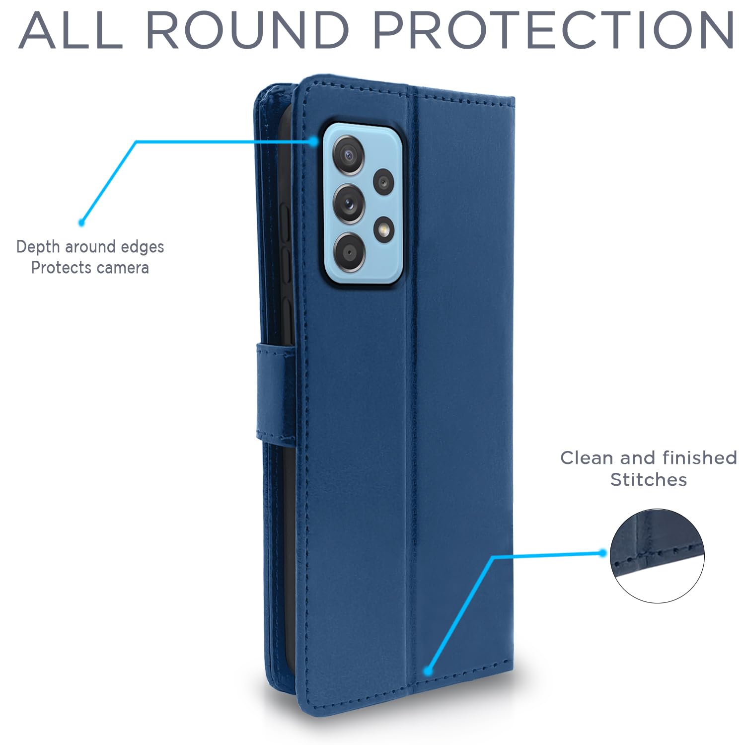 Pikkme Samsung Galaxy A52 Vintage Flip Cover (Blue)