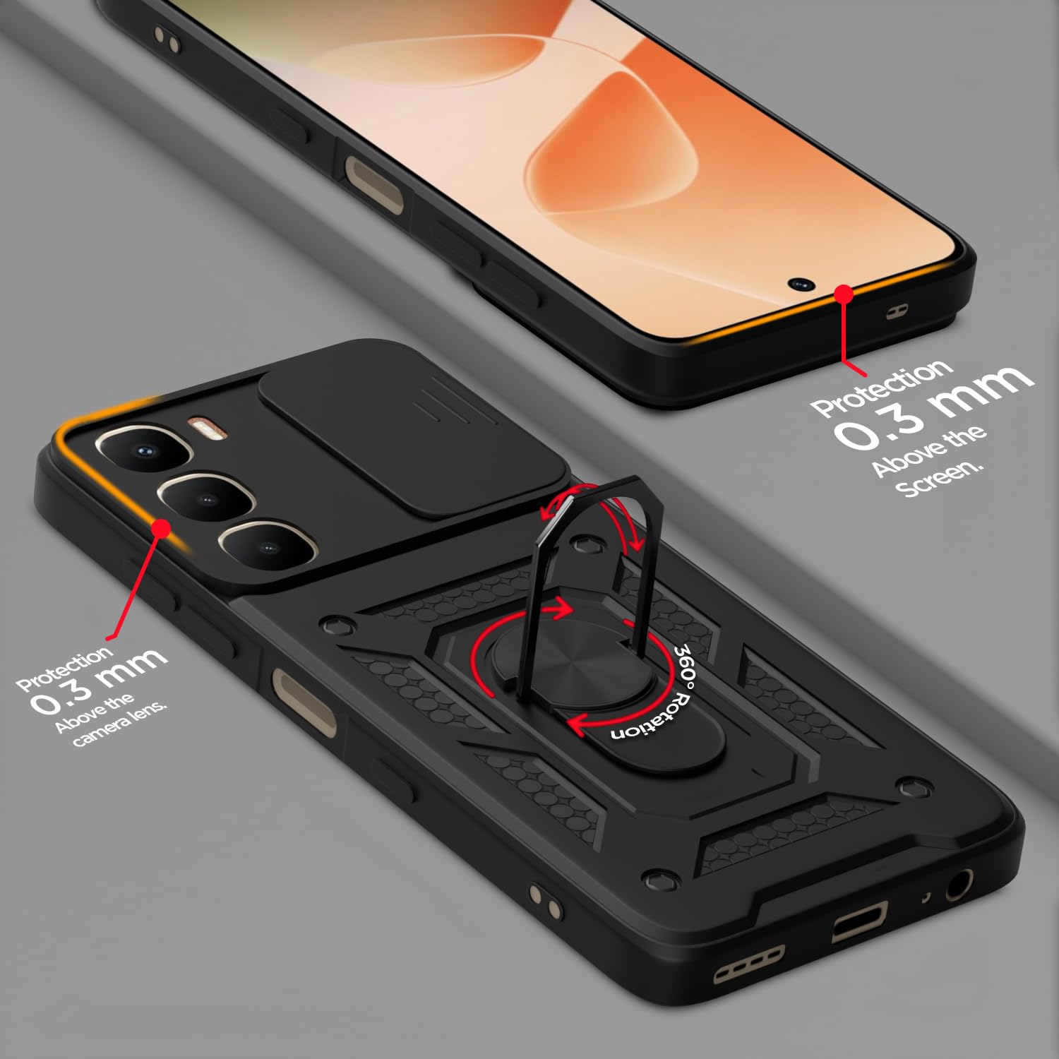 Pikkme Infinix Hot 60 5G/360 D10 Camera Shield black back cover – photo 4