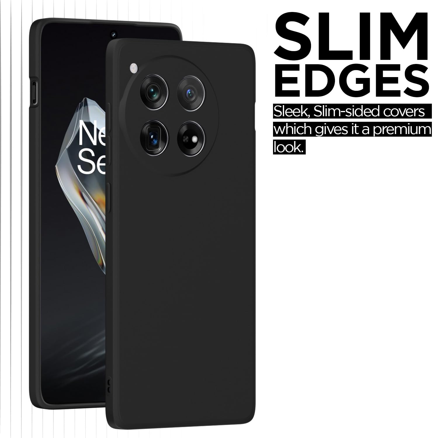 Pikkme One Plus 12 5G Soft Matte Silicone Shockproof Case (Black)