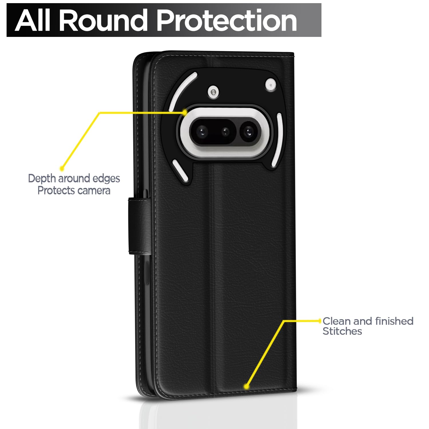 Pikkme black wallet flip cover for Nothing Phone 3a 5G – photo 4