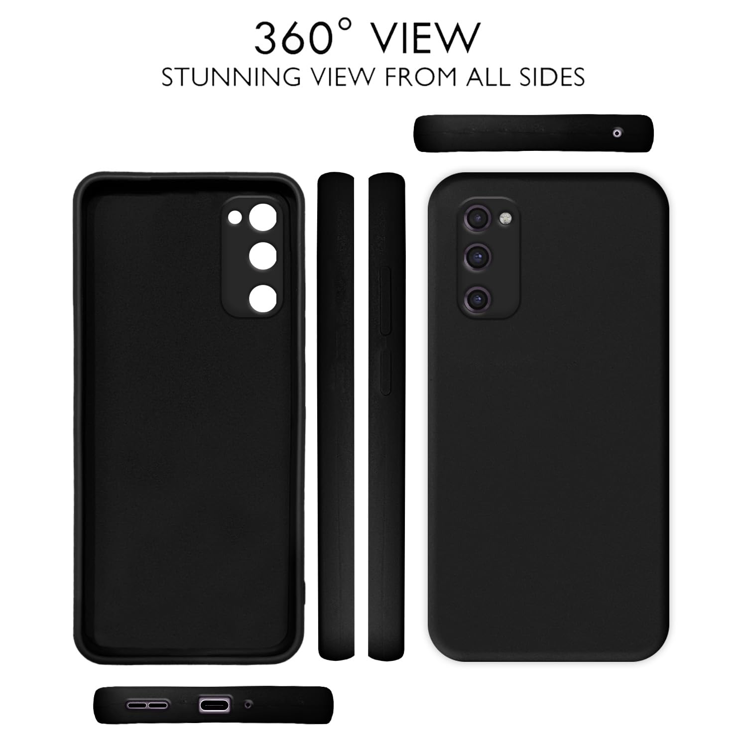 Pikkme Samsung Galaxy S20 FE / S20 FE 5G Soft Matte Silicone Shockproof Case | Black