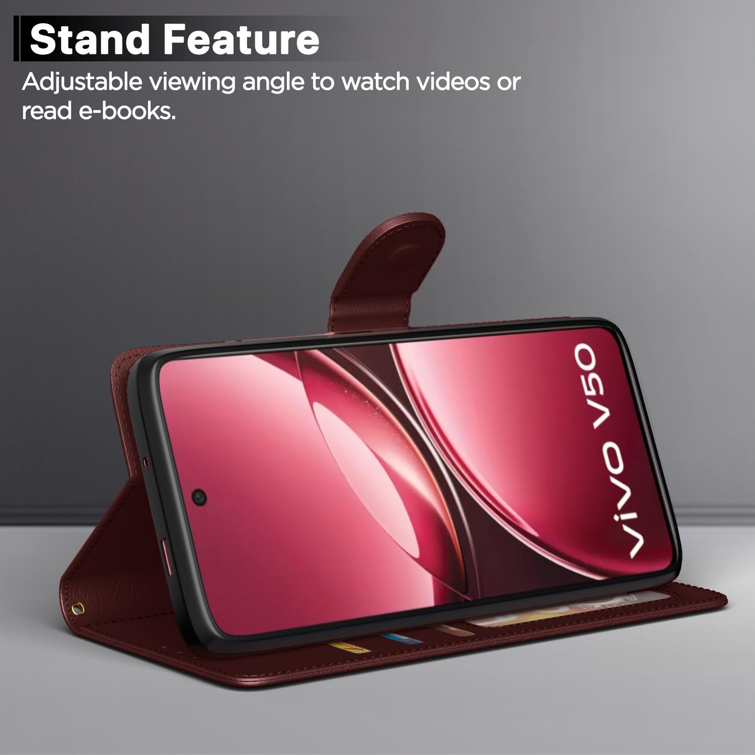 Pikkme Vivo V50 5G / V50e 5G Vintage Flip Cover (Brown)