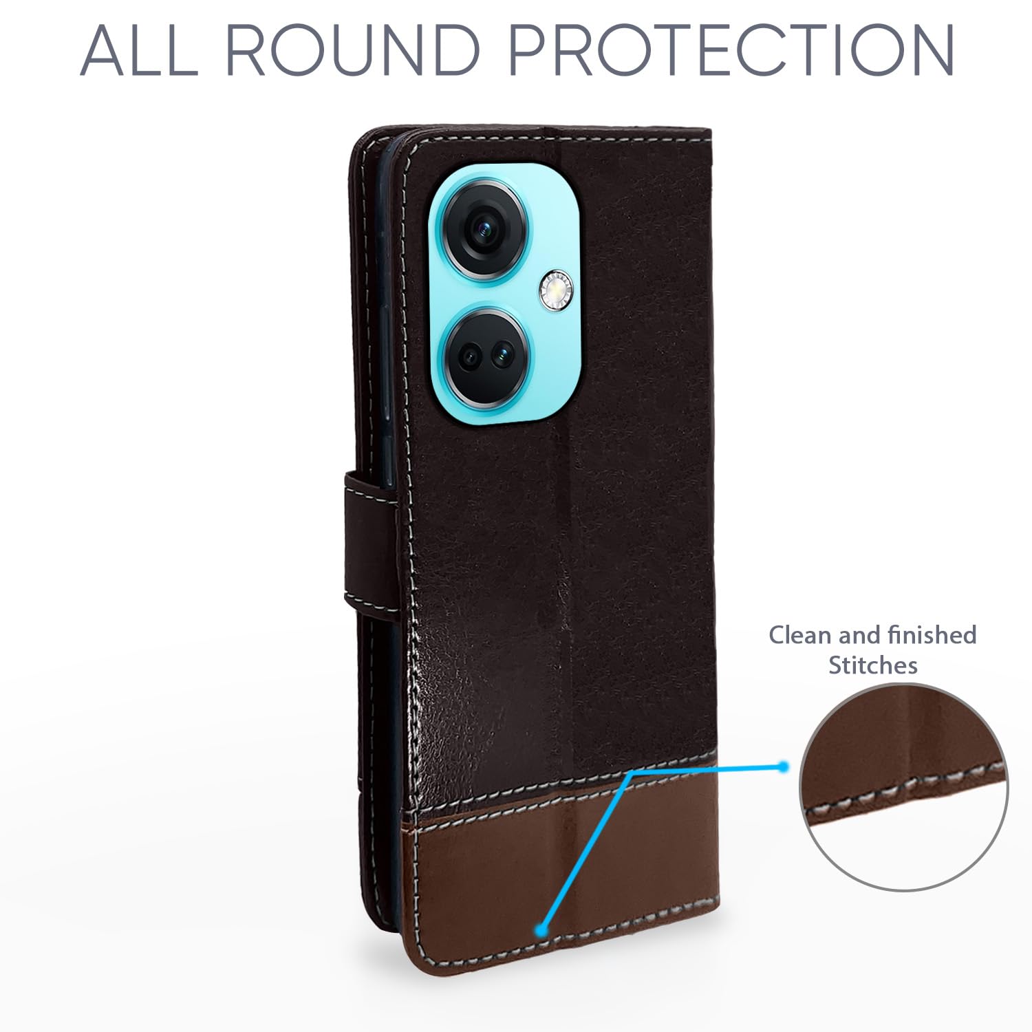 Coffee & brown Magnetic flip case for OnePlus Nord CE 3 5G – Pikkme – photo 4