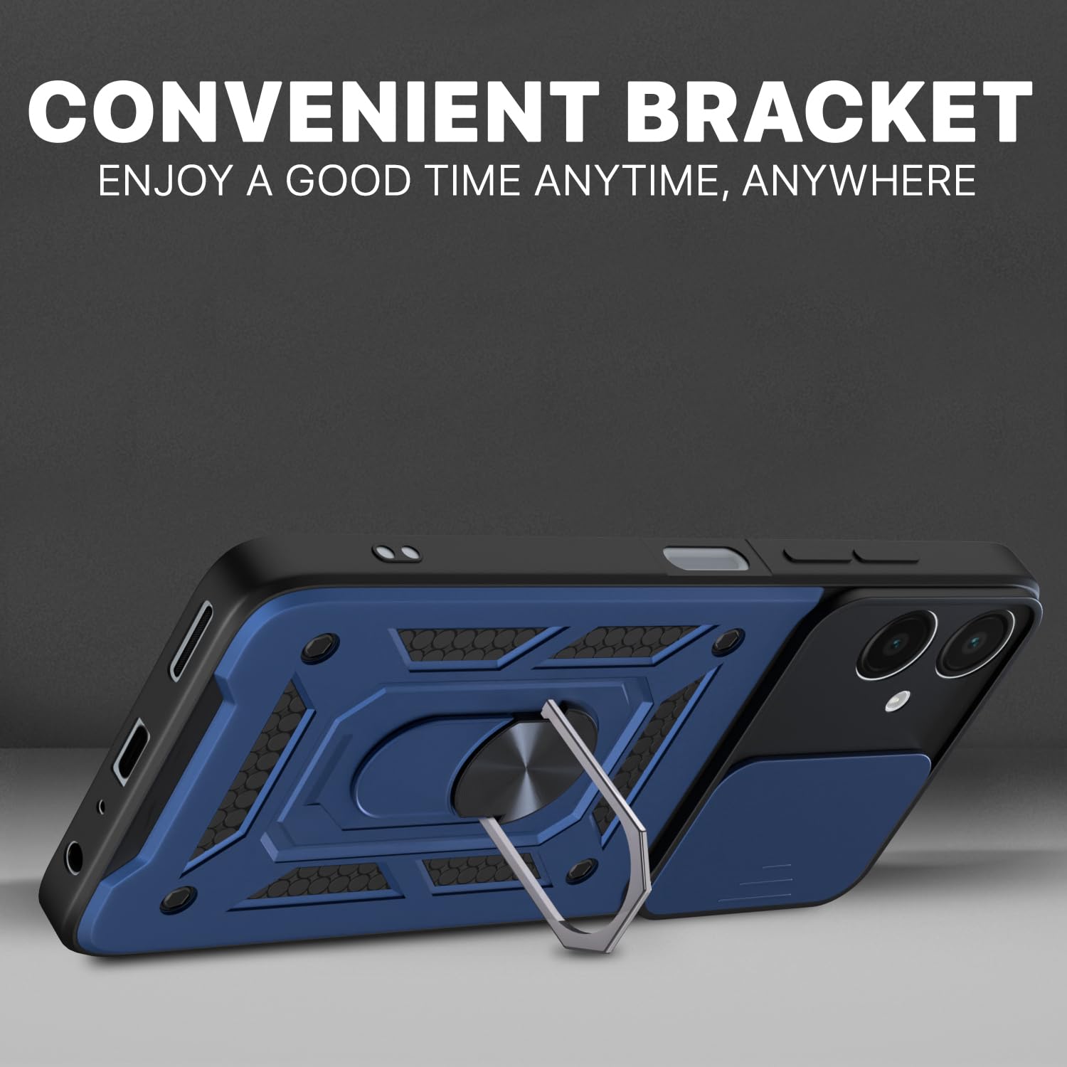 Pikkme Samsung Galaxy F06 5G / M06 5G D10 Tough Armor Back Cover (Blue)