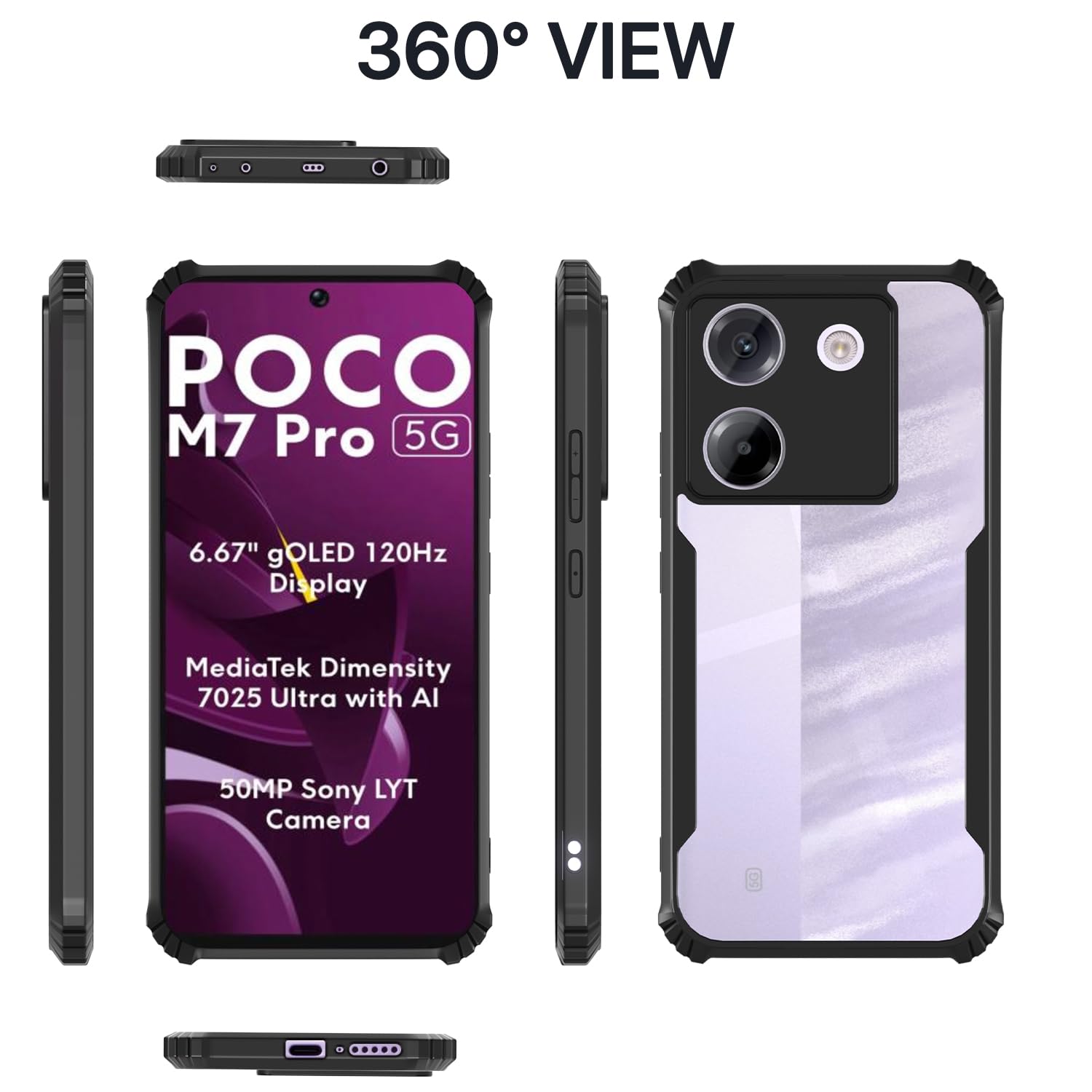 Pikkme black mobile cover for Poco M7 Pro 5G – photo 3