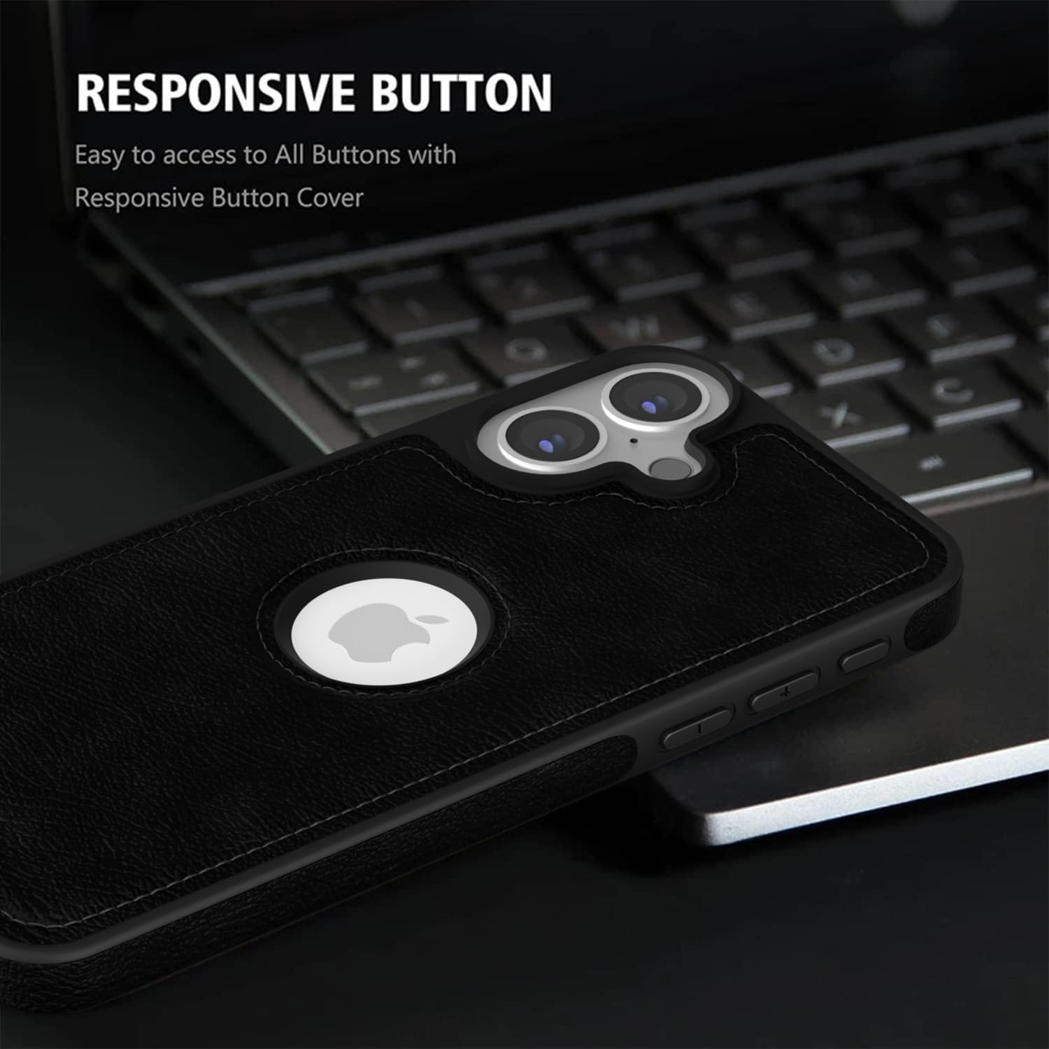 Pikkme iPhone 16 Flexible Pu Leather Back Case | Black