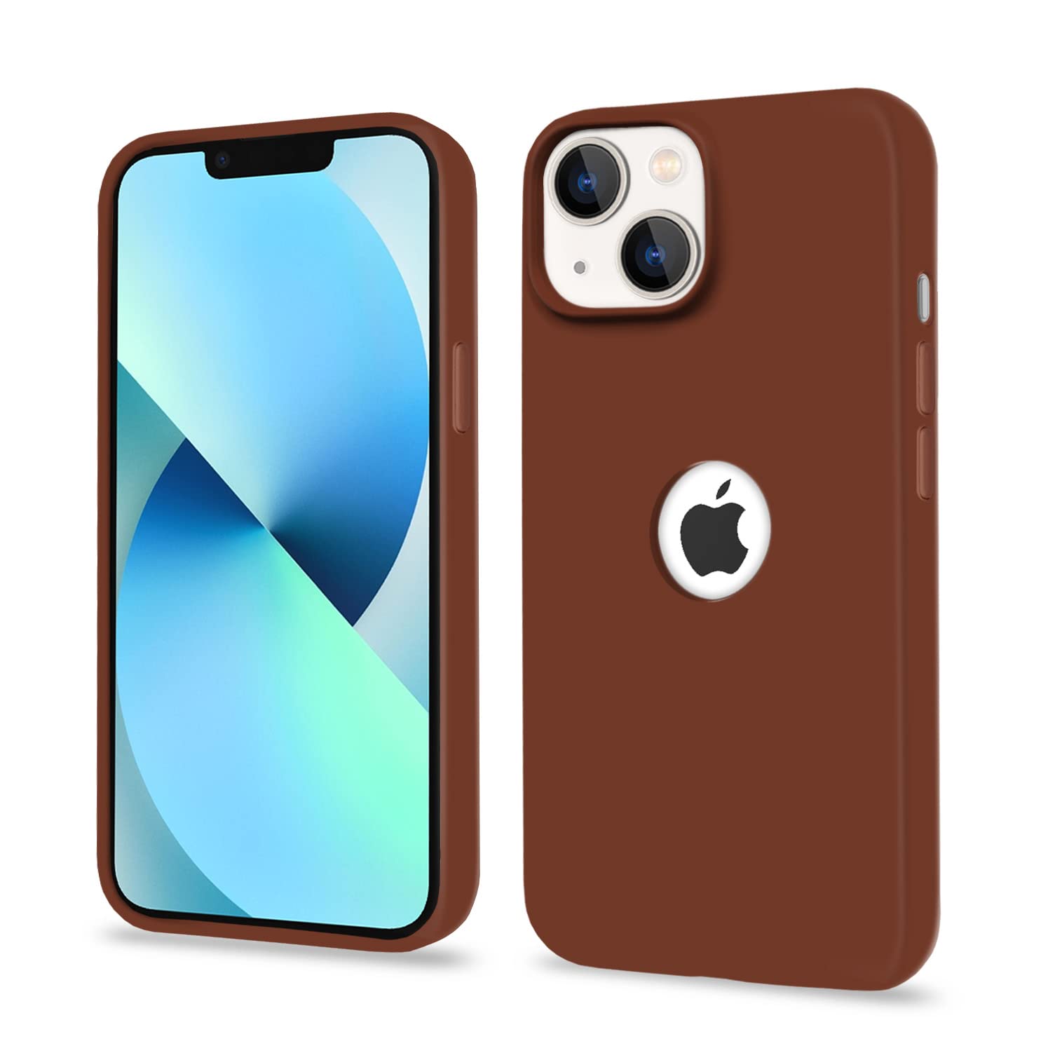 iPhone 13 Mini Soft Silicone phone cover in brown by Pikkme