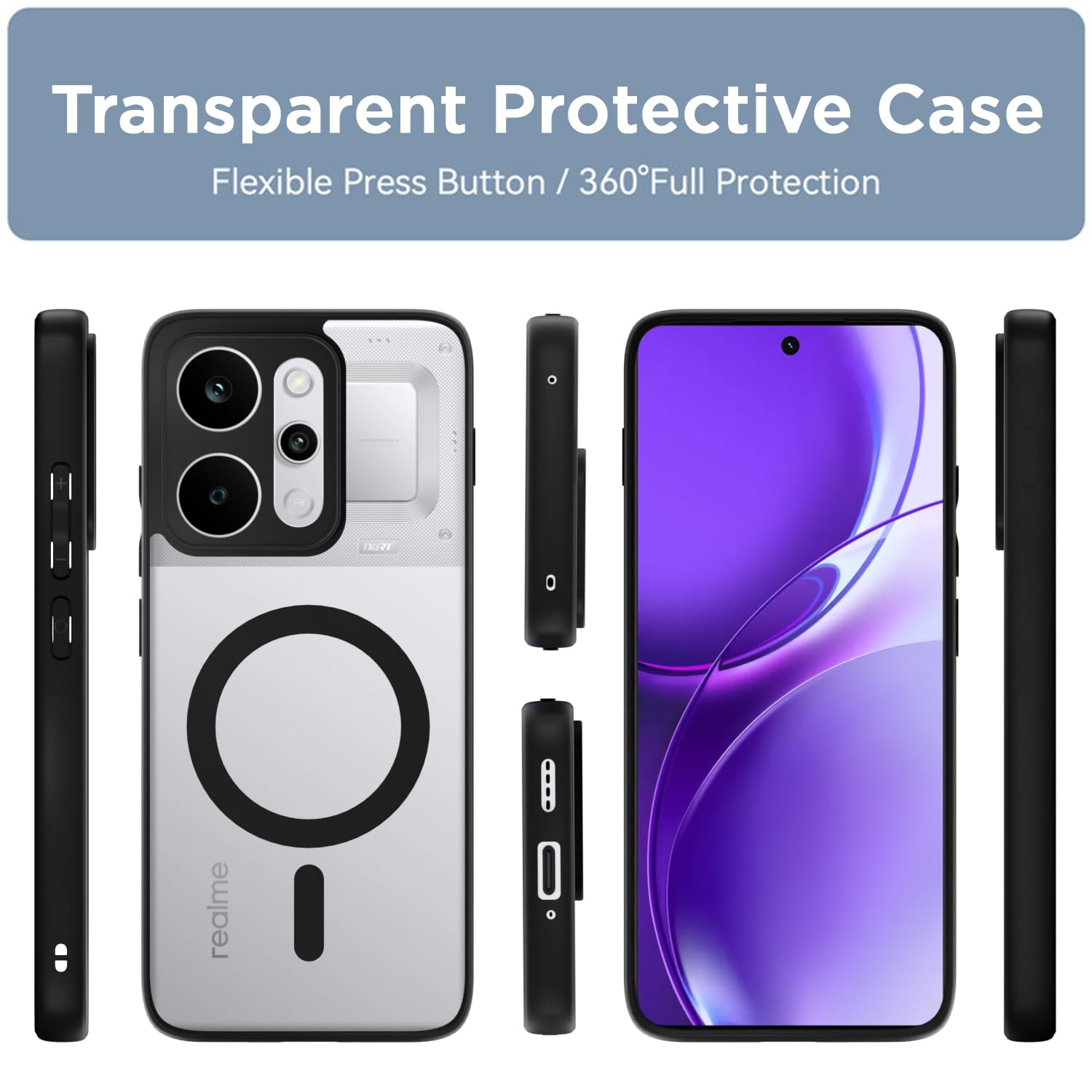 Pikkme Realme P4 Power 5G MagSafe black mag-safe phone cover – photo 2