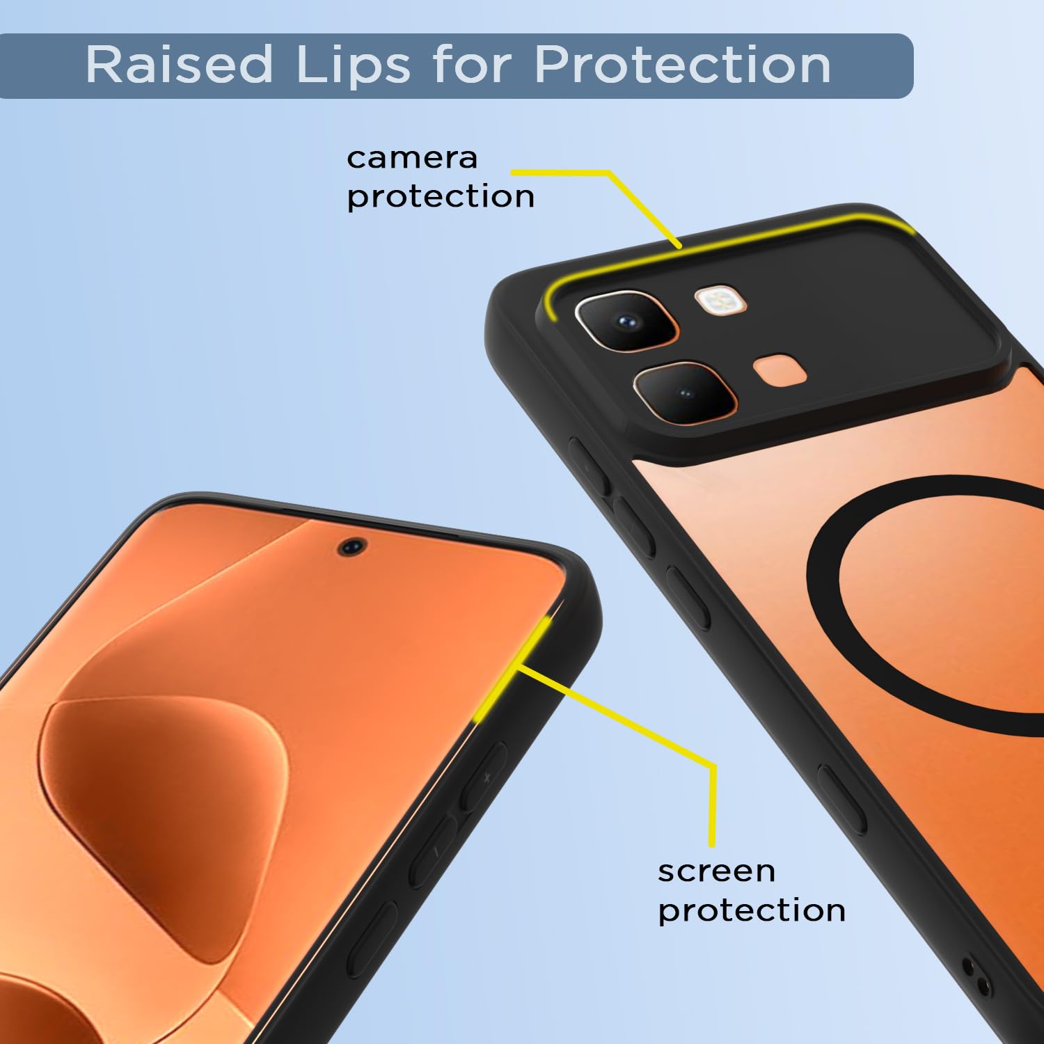 Black mag-safe back cover for Infinix Note Edge 5G – Pikkme – photo 4