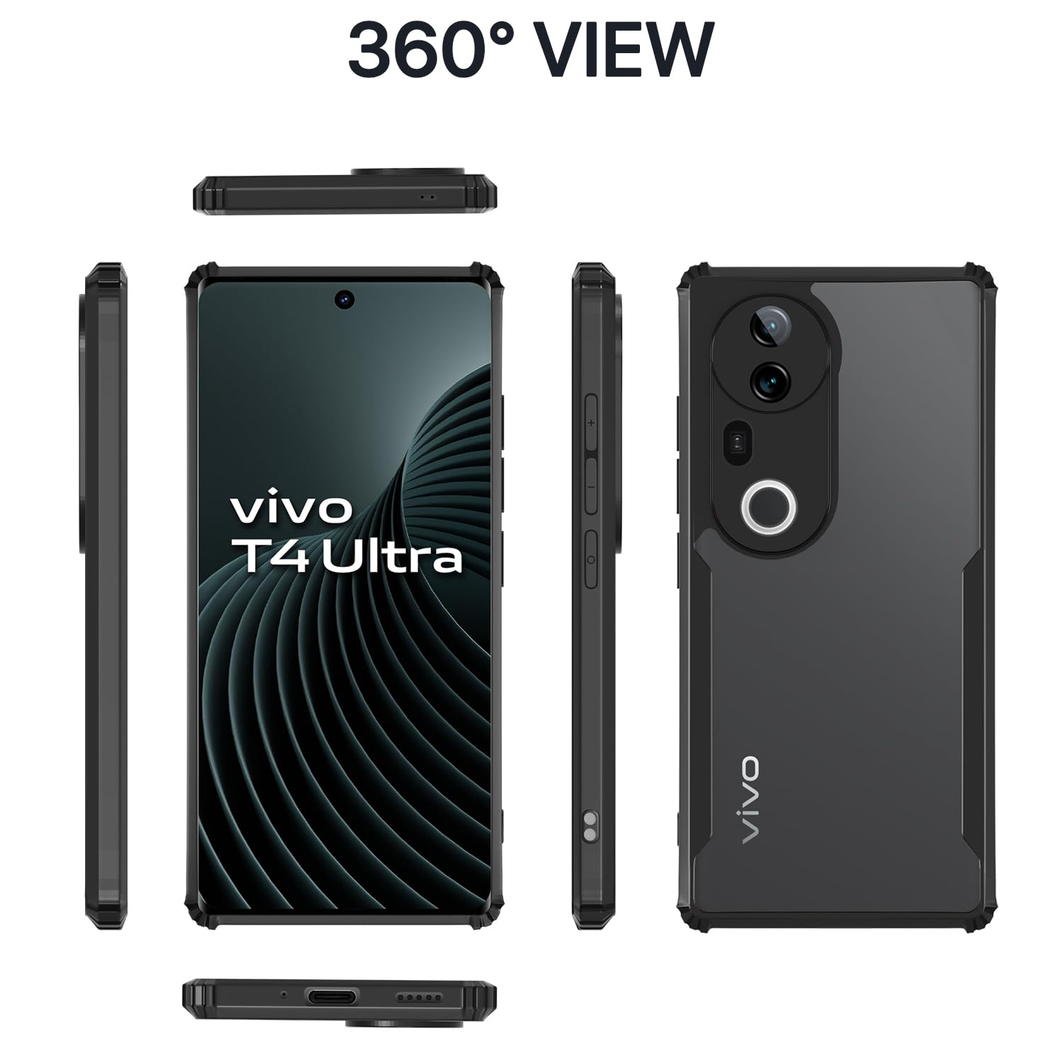 Pikkme Vivo T4 Ultra 5G Ultra Clear black back cover – photo 3