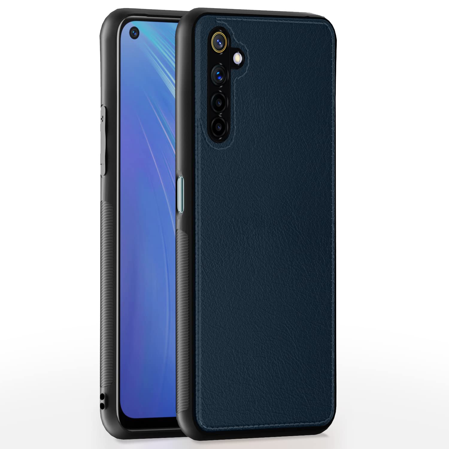 Realme 6 LeatherBack Back Cover – Blue