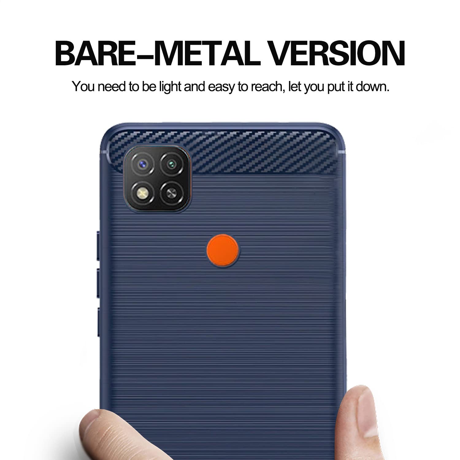Pikkme Mi Redmi 10A / Redmi 9 / Redmi 9 Activ / 9C / Poco C31 Hybrid Carbon Fiber Back Cover | Blue