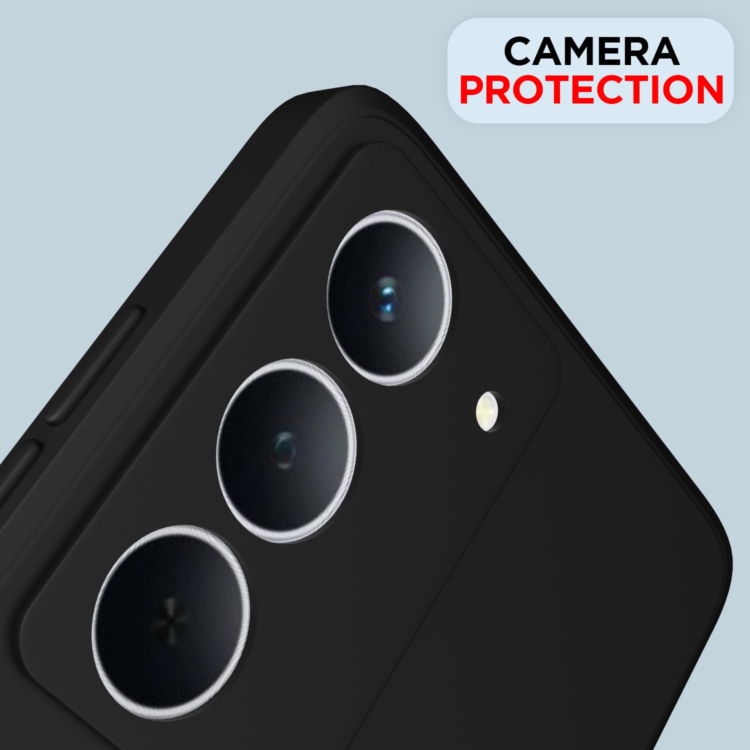 Pikkme Realme P3x 5G Soft Matte Silicone Shockproof Case (Black)