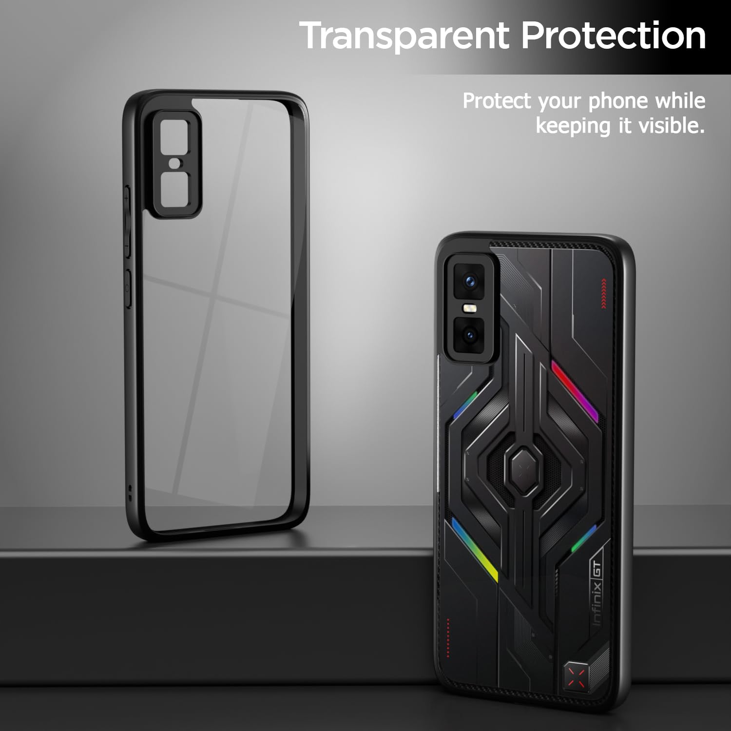 Pikkme Infinix GT 30 Pro 5G Eagle 2 Shockproof Sleek Hybrid Armor Back cover (Black)