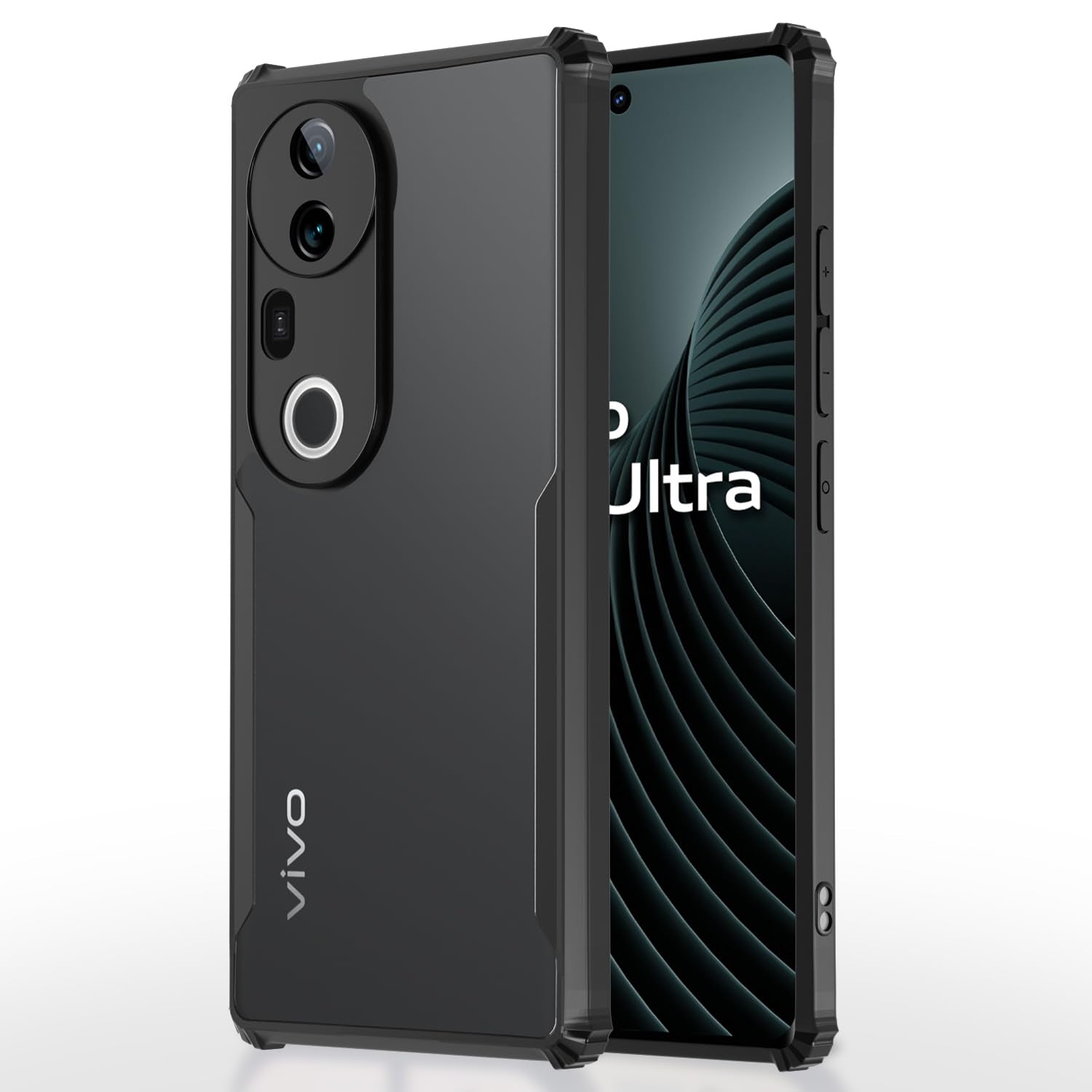 Black mobile back cover for Vivo T4 Ultra 5G Ultra – Pikkme