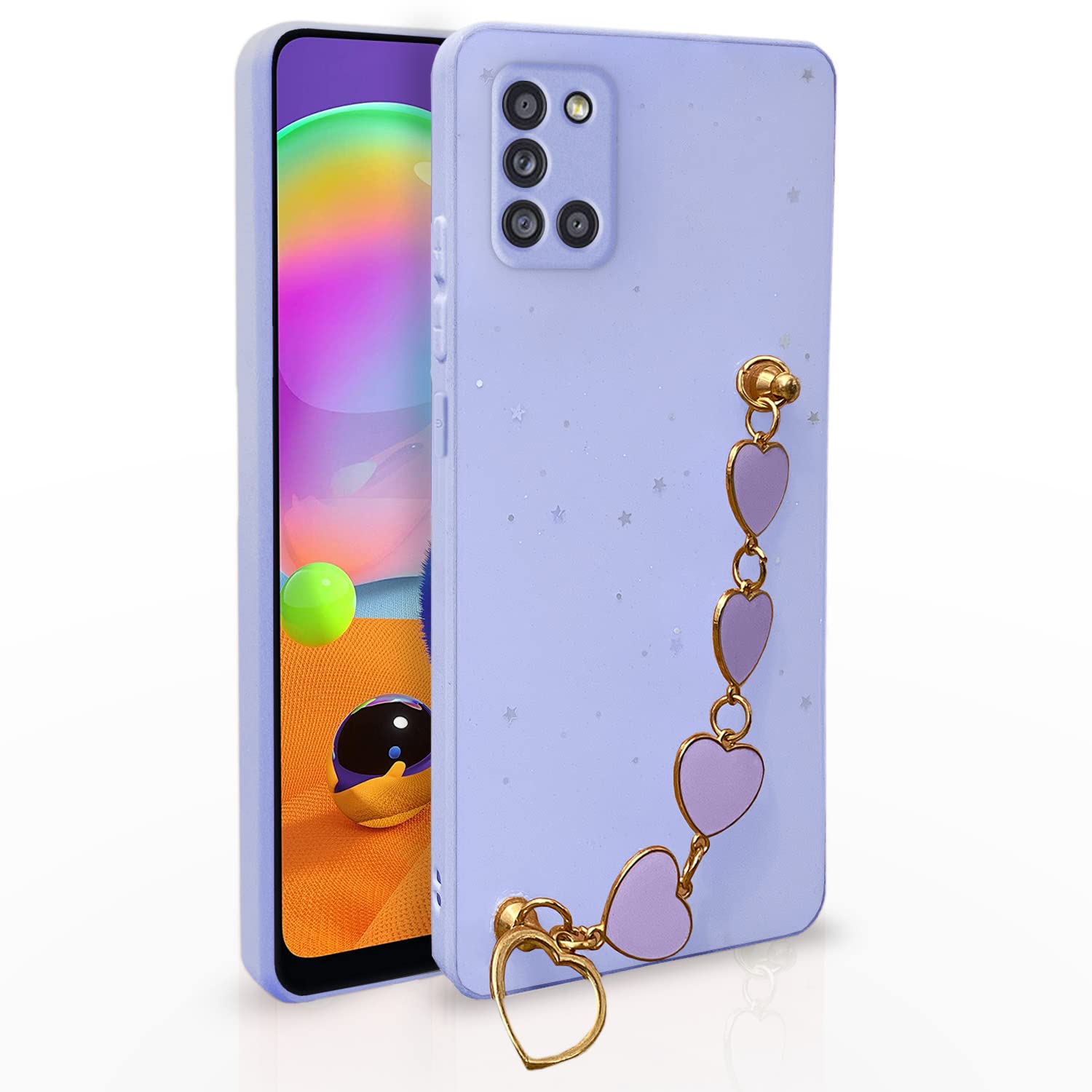 Pikkme Samsung Galaxy A31 Chain Back Cover (Purple)