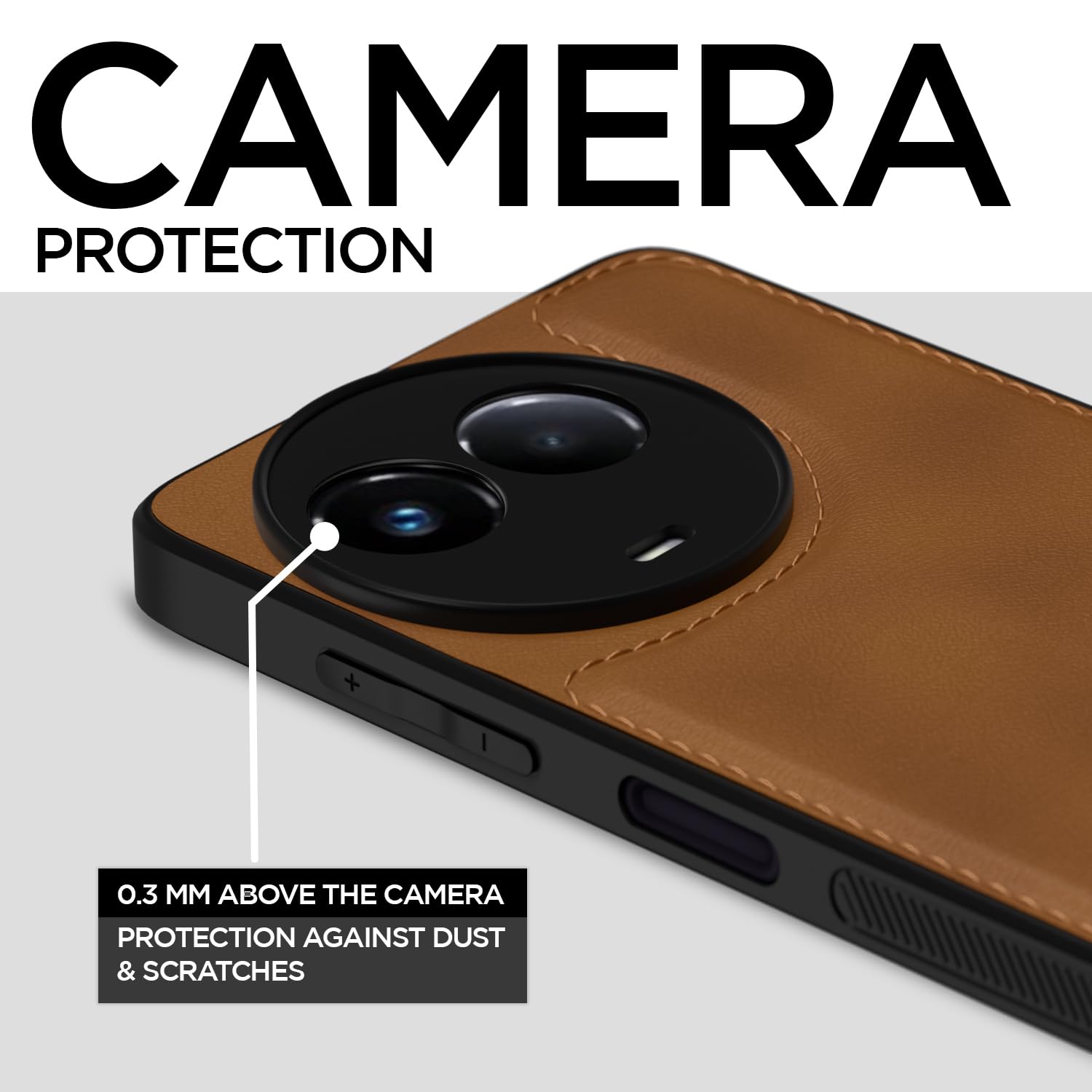 Pikkme brown Leather back cover for Realme 11/11X 5G/Narzo 60X 5G – photo 3