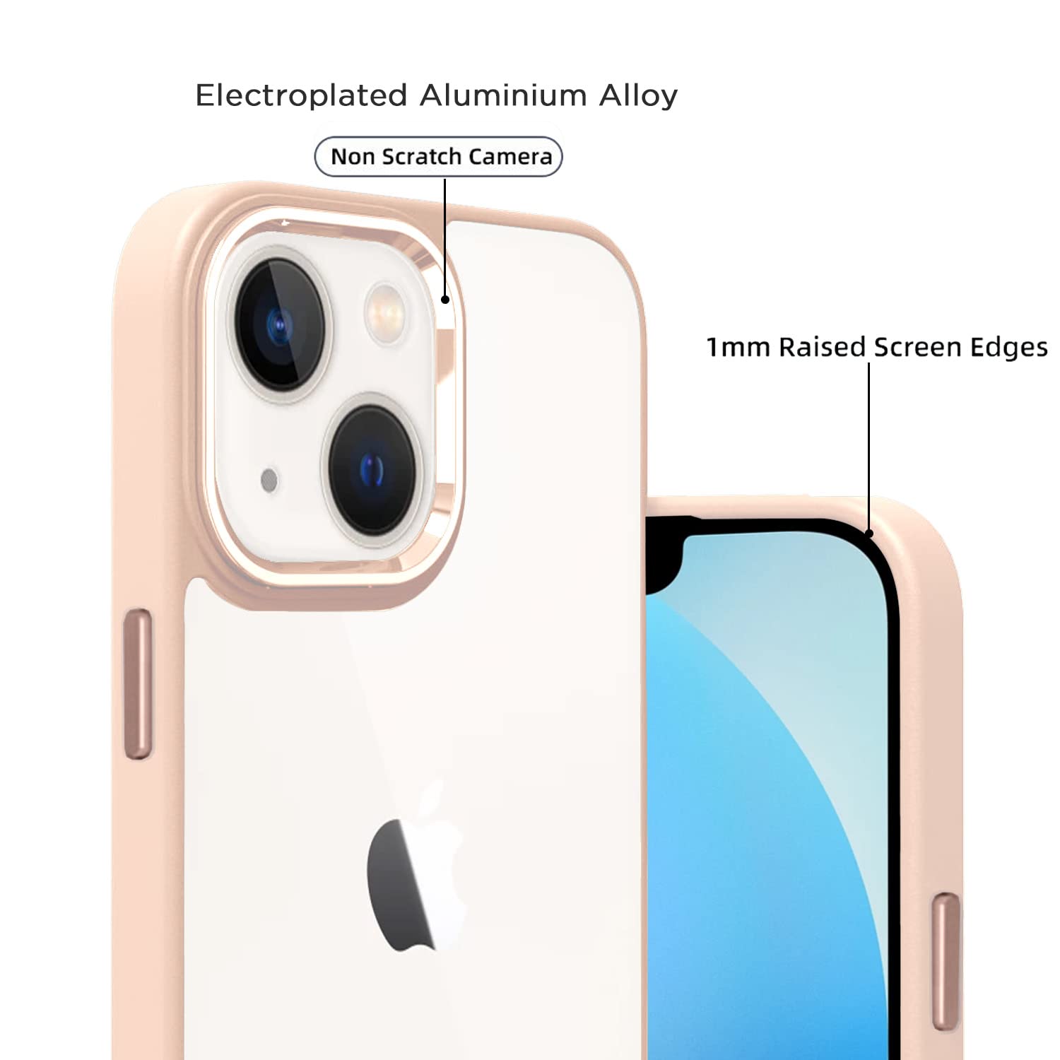 Pikkme iPhone 13 Electroplated Chrome Metal Ring Back Cover (Face)