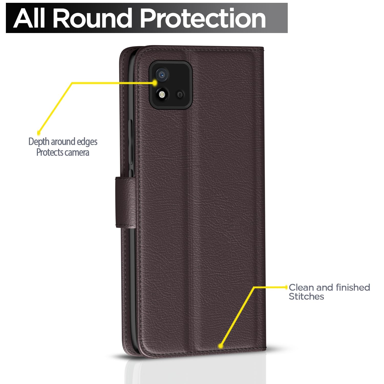 Realme C11 Wallet mobile flip cover in coffee by Pikkme – photo 4