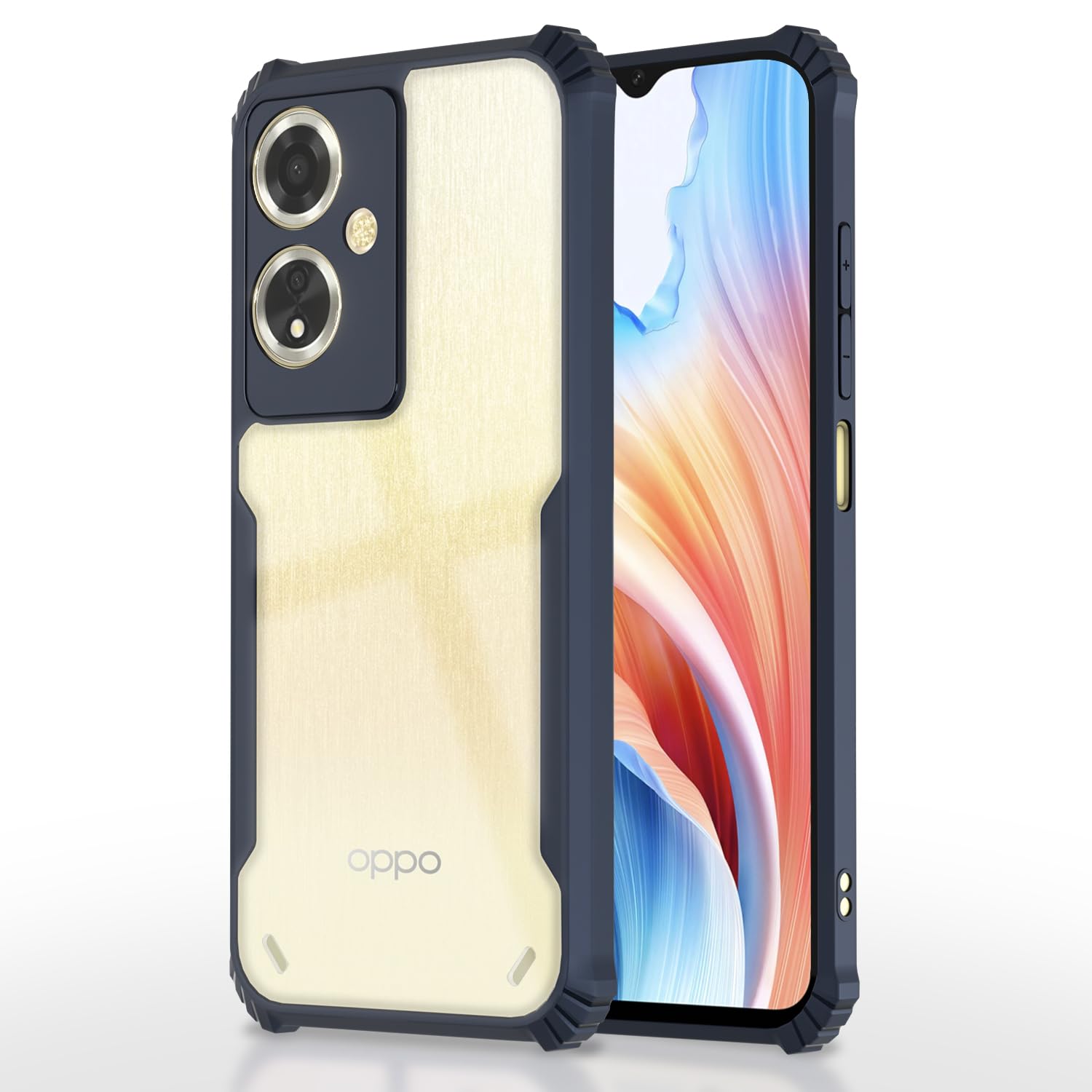 Oppo A59 5G Clear phone cover in blue by Pikkme