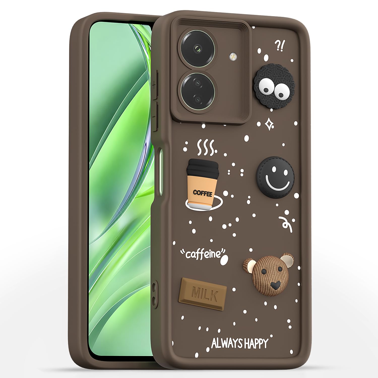 Brown back cover for Redmi 13C 4G/3D – Pikkme