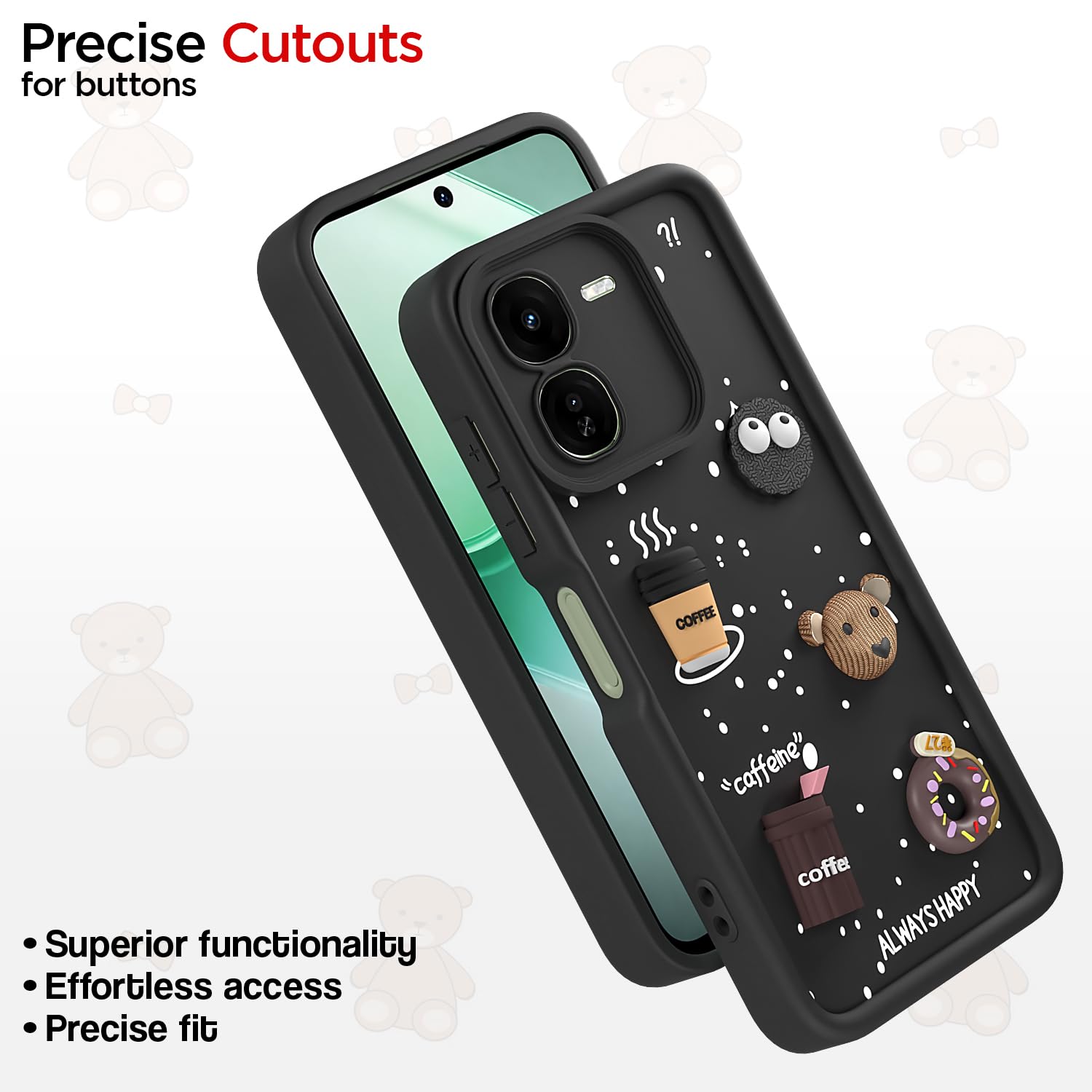 Pikkme black Silicone phone cover for iQOO Z9x 5G/3D – photo 6