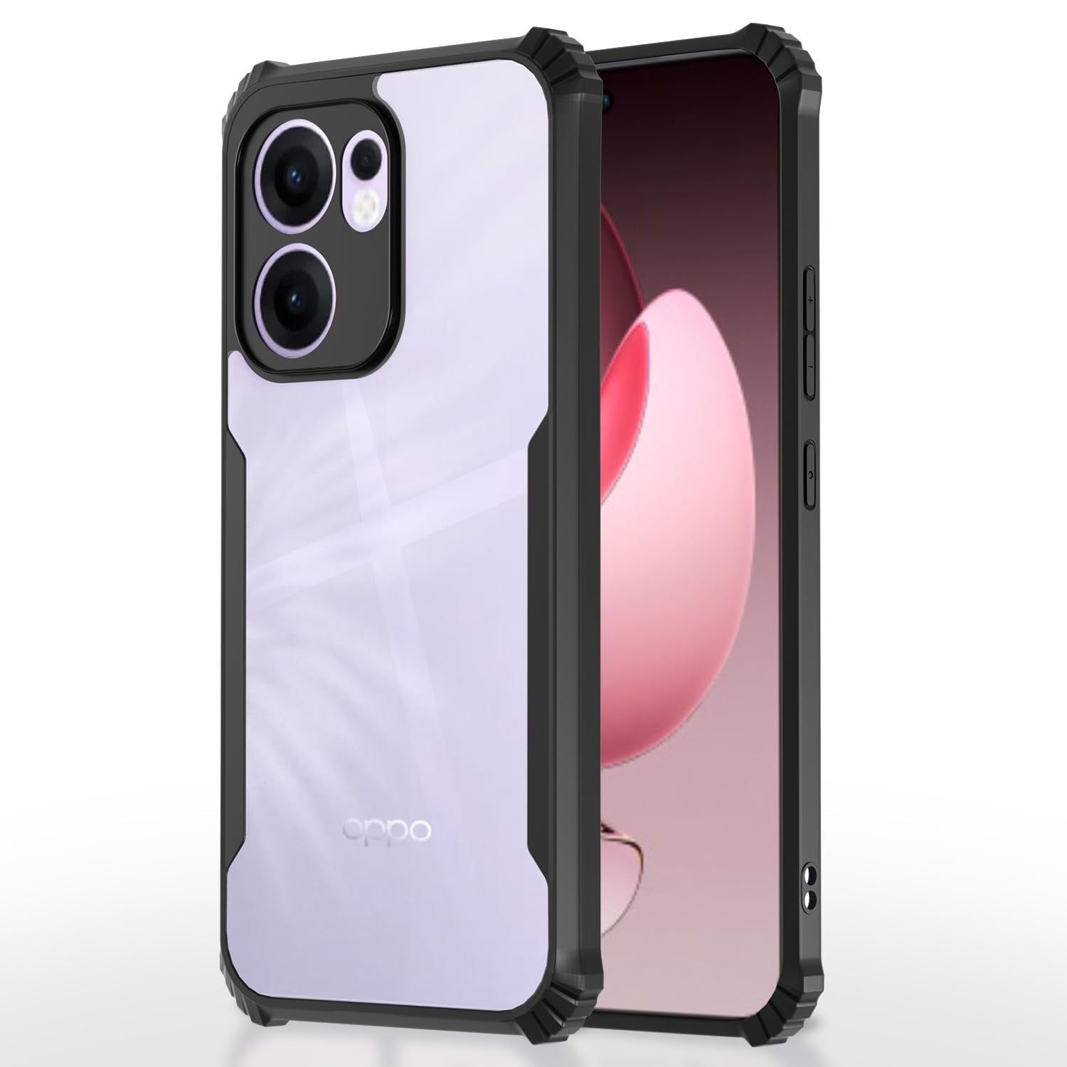 Oppo Reno 13F 5G mobile back cover in black by Pikkme