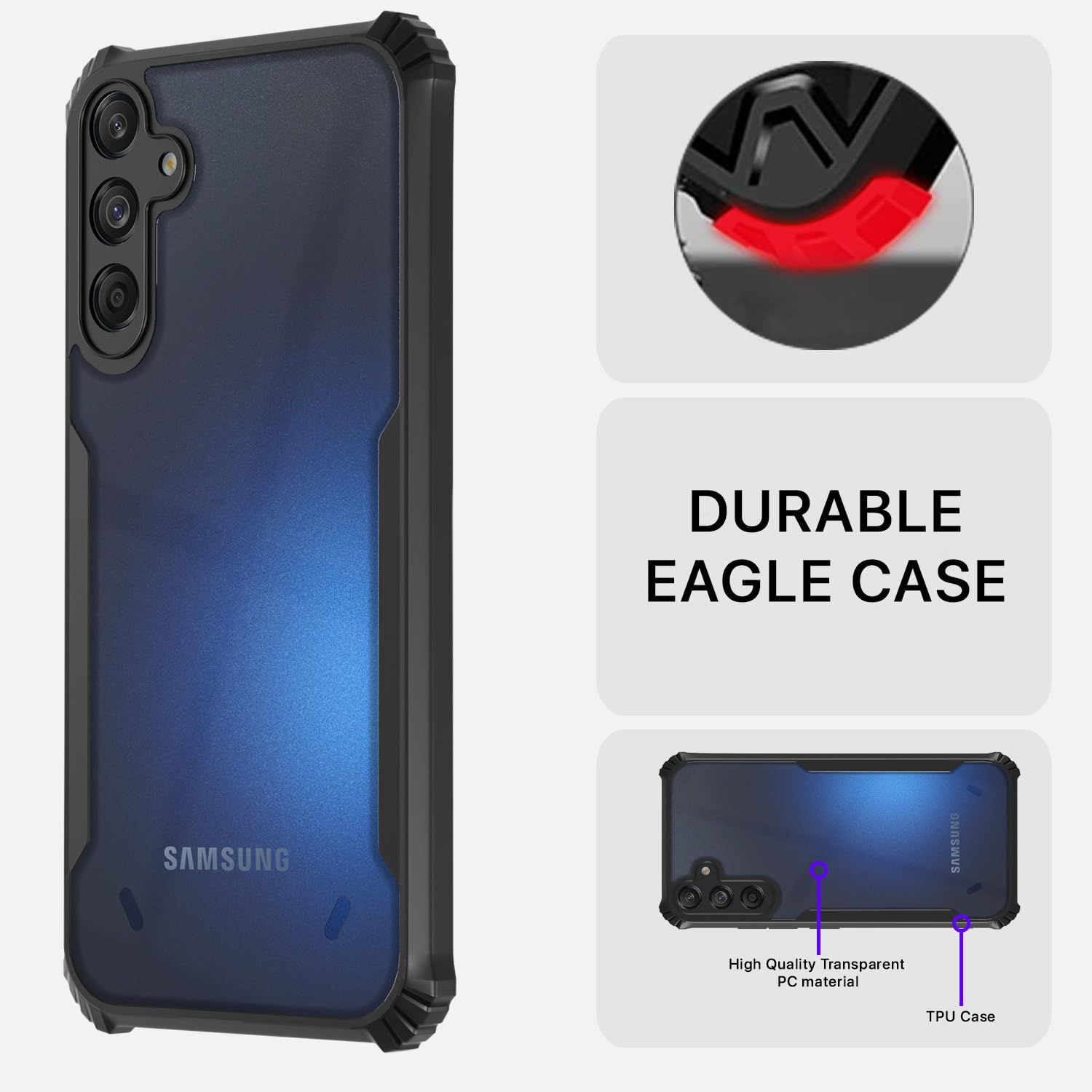 Pikkme Samsung Galaxy M55 5G Eagle Back Cover (Black)