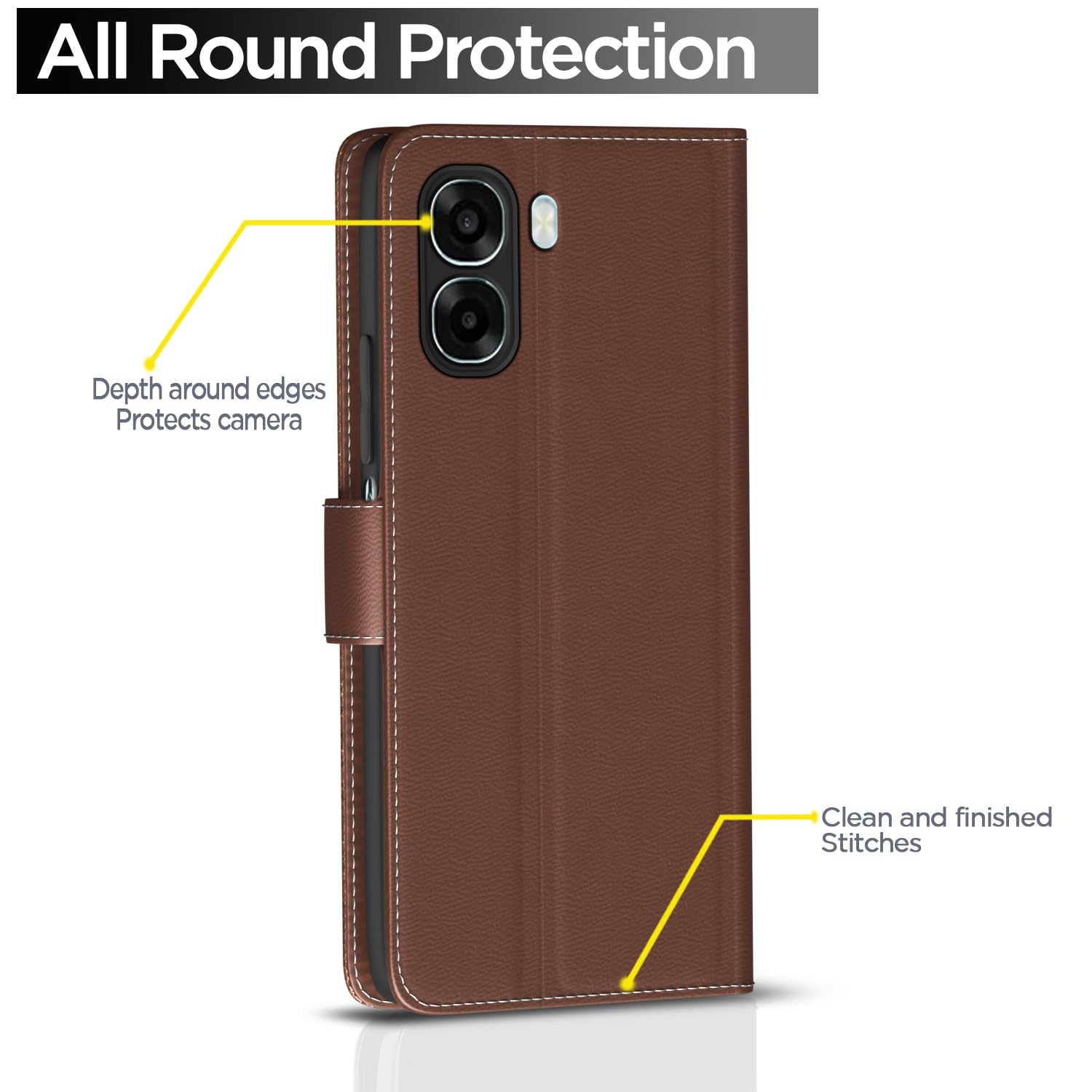 Oppo A6X 5G Wallet flip case in tan by Pikkme – photo 4