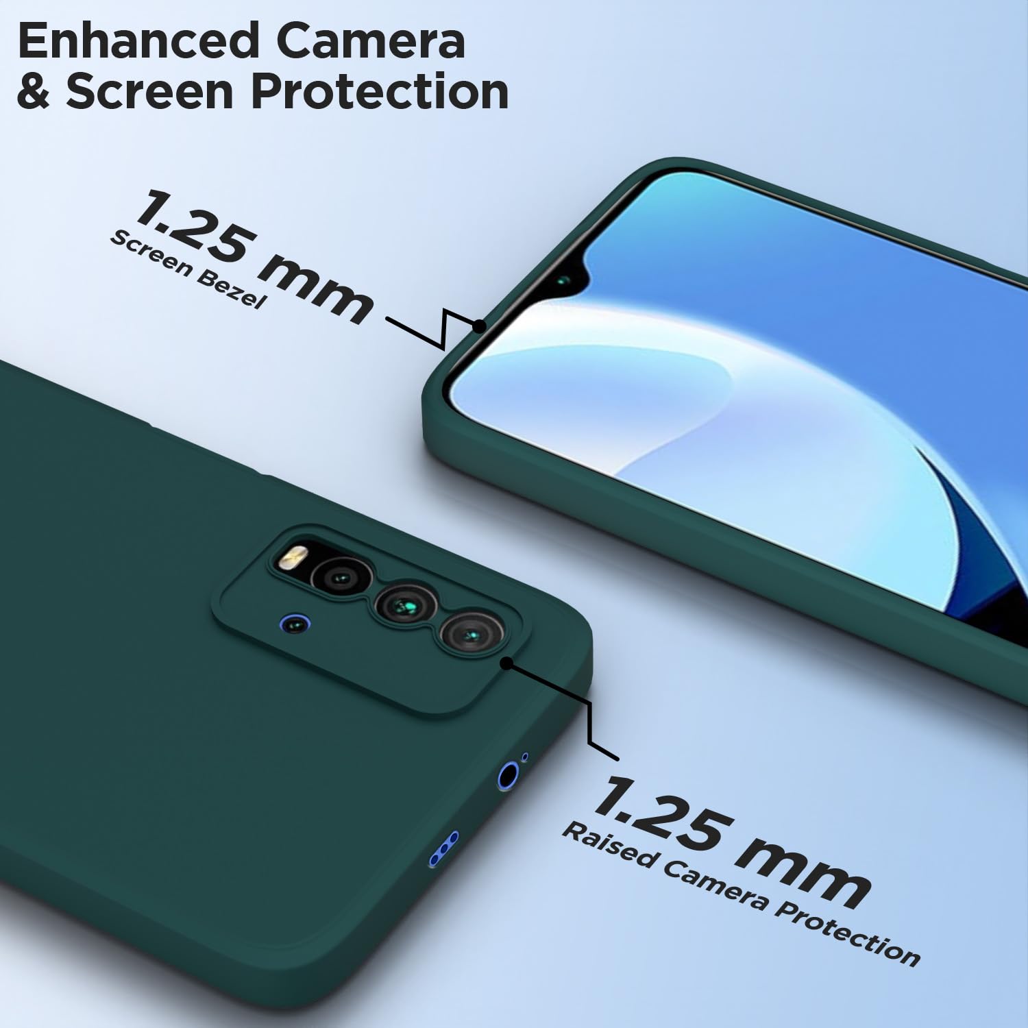 Pikkme Mi Redmi 9 Power Liquid Silicone Back Cover | Green