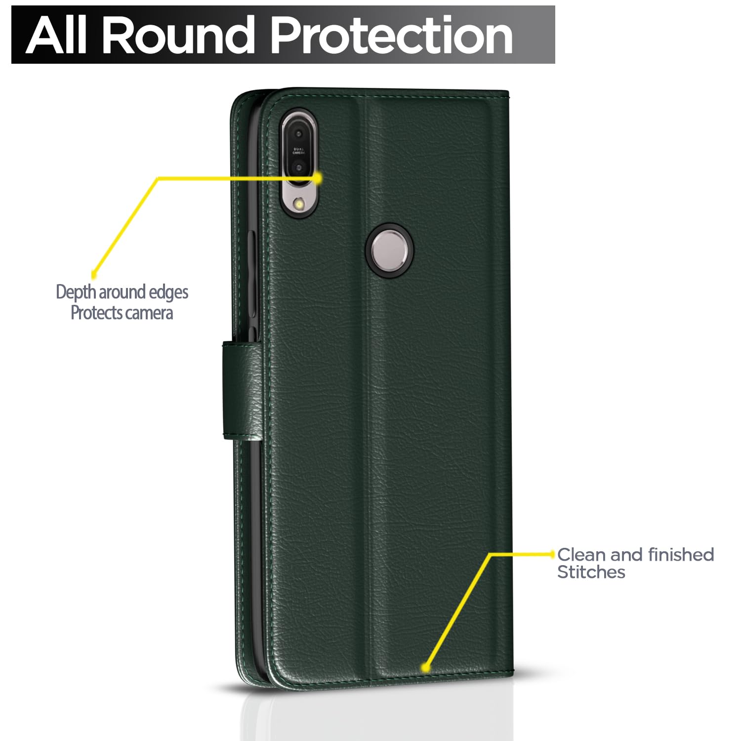 Asus Wallet flip cover in green by Pikkme – photo 4